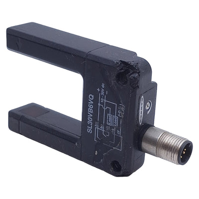 Used Banner SL30VB6VQ Slot Sensor 10-30VDC, Bipolar, 5-pin M12 QD, 30.5 x 45mm Slot