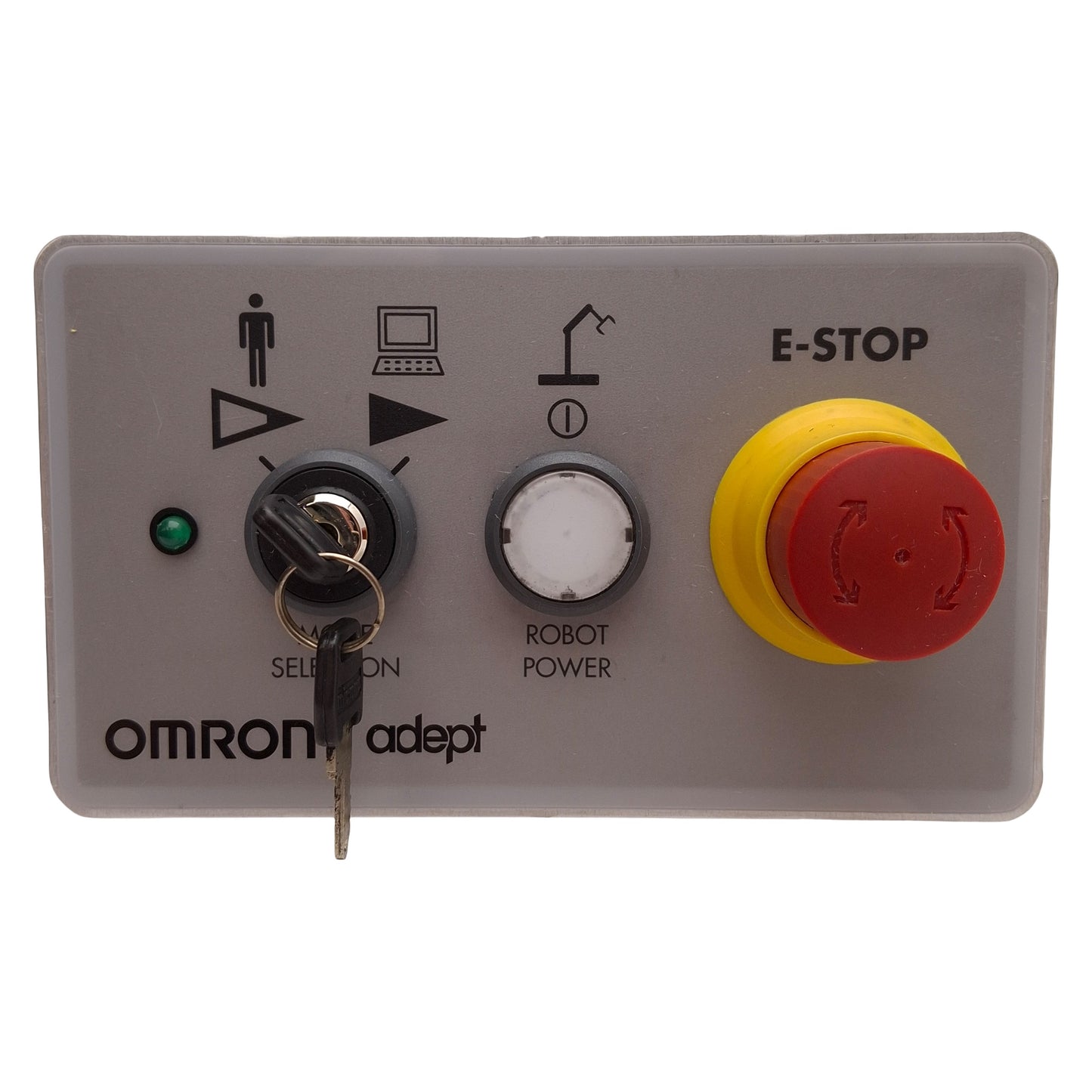 Used Omron Adept 30356-10358 PCI Front Panel, Mode Select, Robot Power, E-Stop, DB15