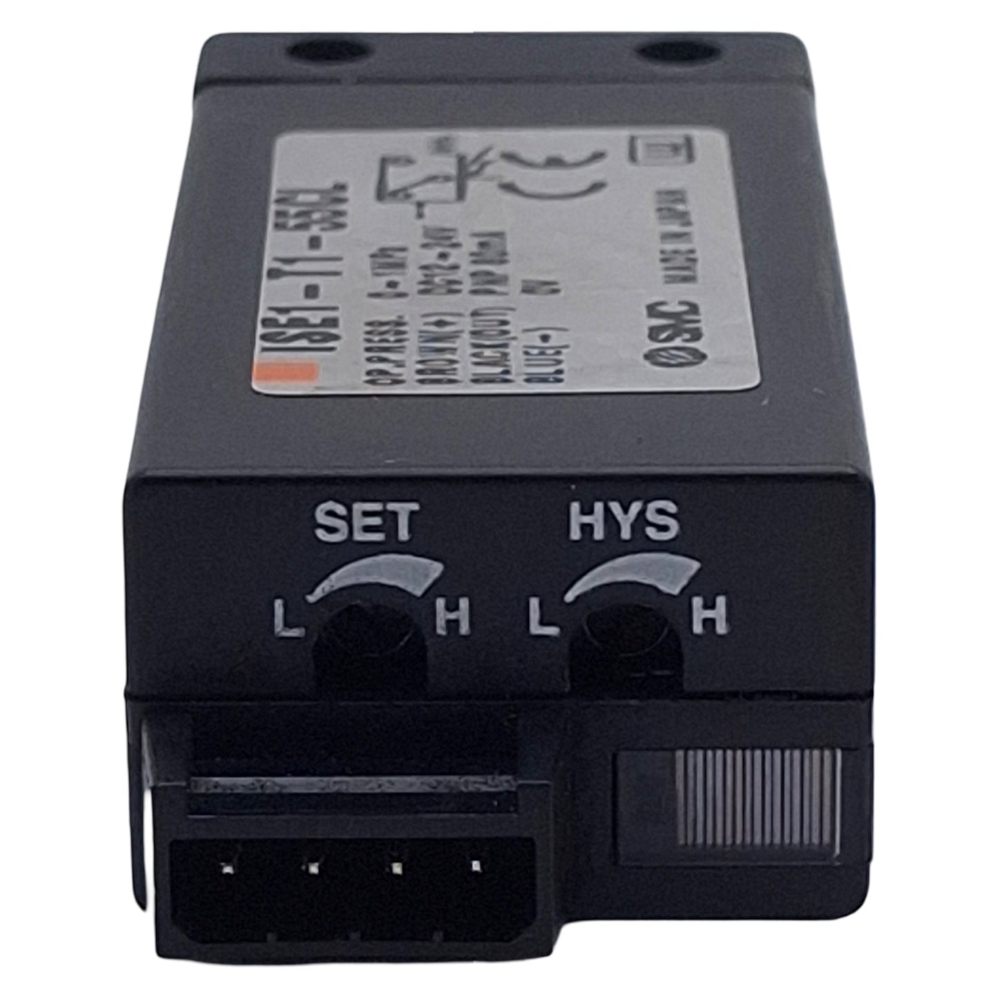 Used SMC ISE1-T1-55CL Pressure Switch, PNP 80mA, 0-1MPa, 12-24VDC, 1/8in NPT