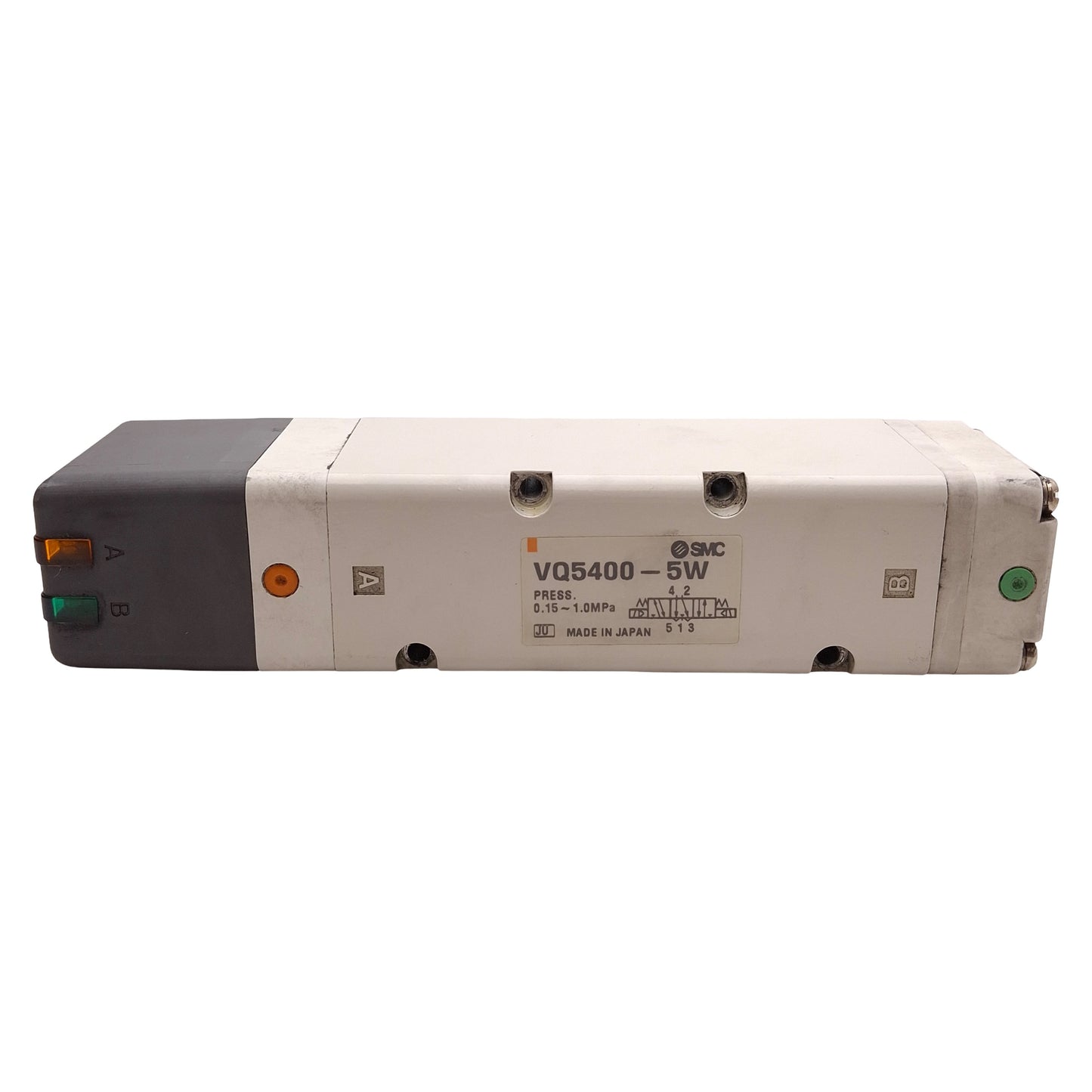 Used SMC VQ5400-5W Solenoid Valve, 3-Position Exhaust Center, 0.15-1.0MPa, 24VDC Coil