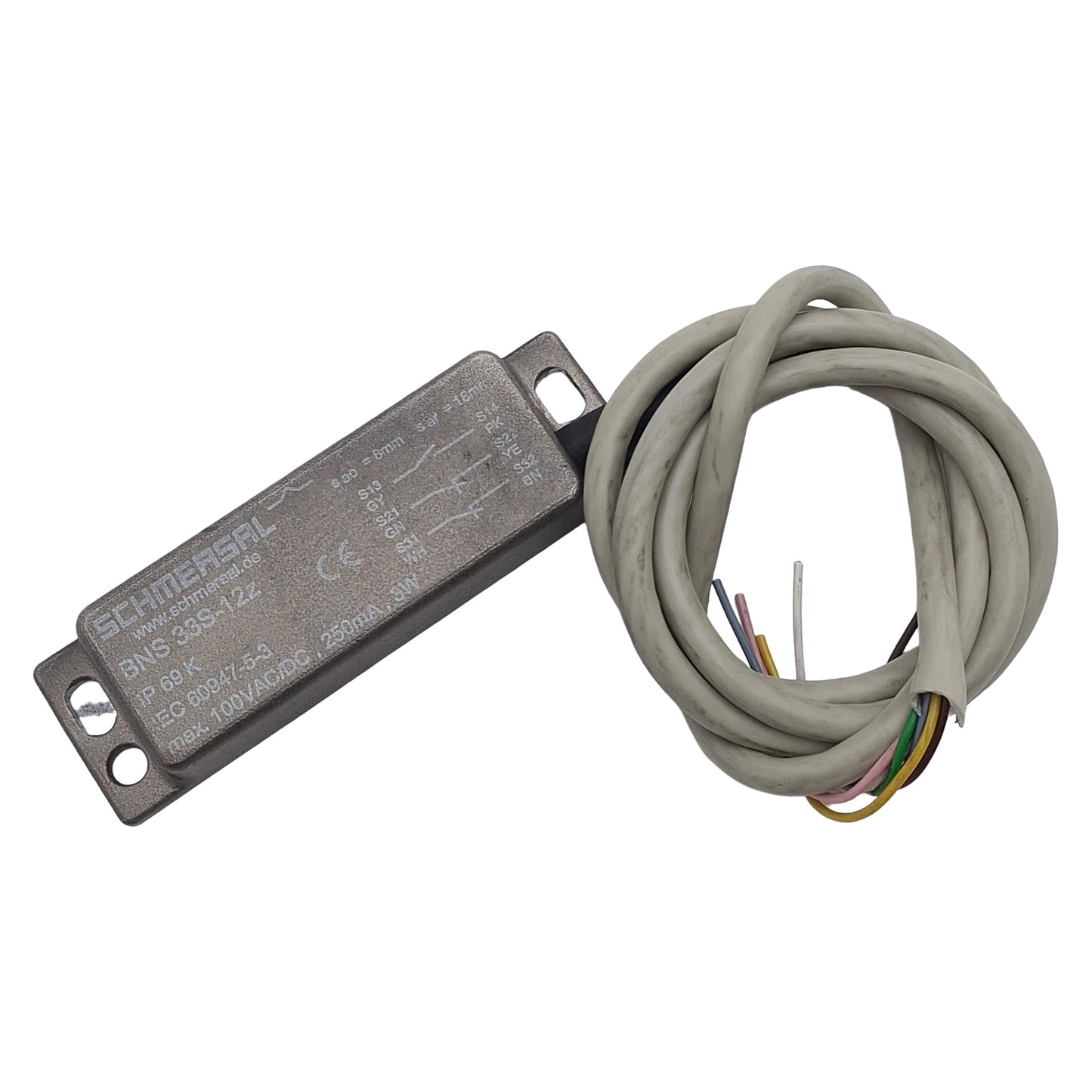 Used Schmersal BNS 33S-12Z Magnetic Safety Sensor, 1NO/2NC, 8/18mm Range, 100VAC/DC