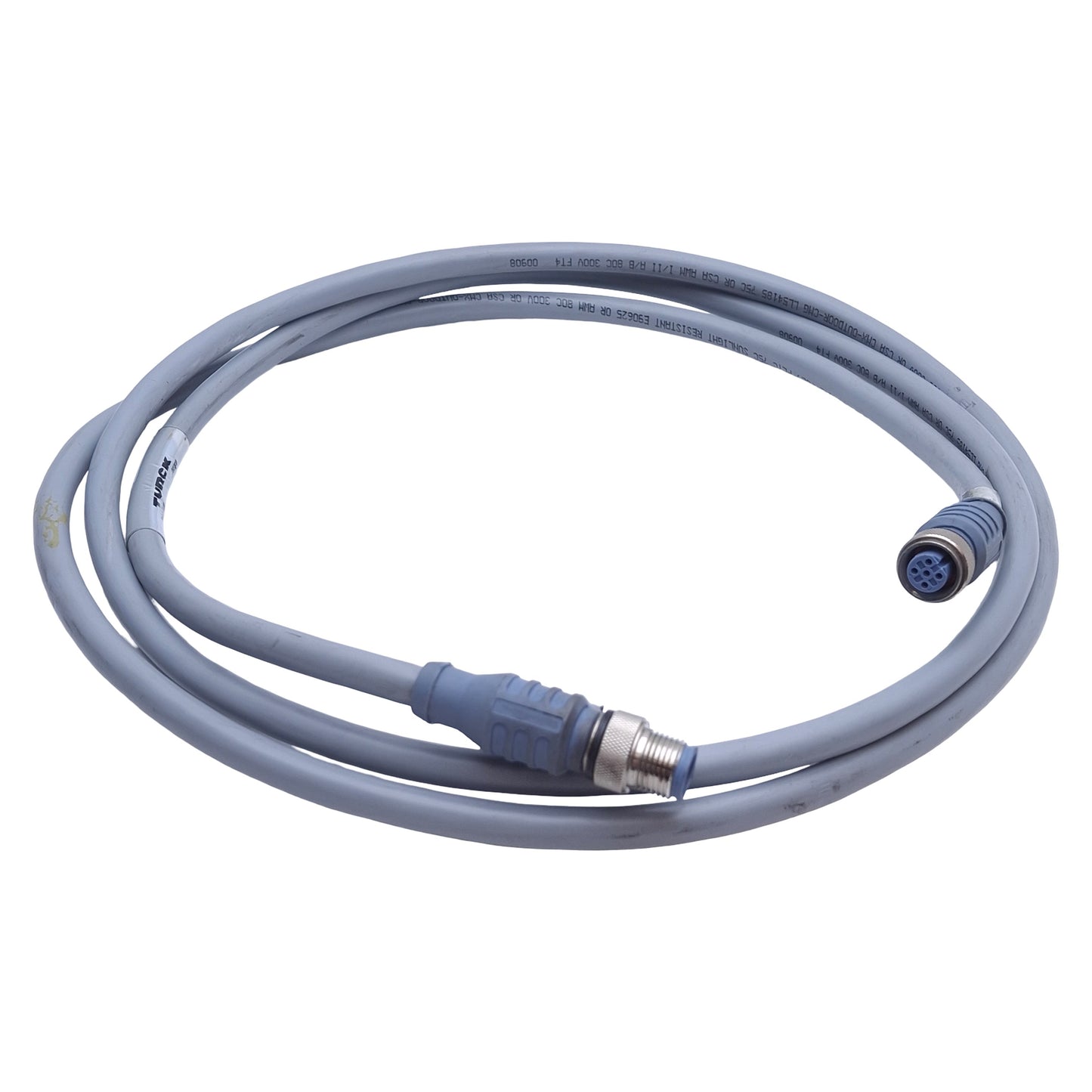 Used Turck RSC RKC 5711-2M DeviceNet Cordset, M12 Eurofast Male to Female, 2m Length