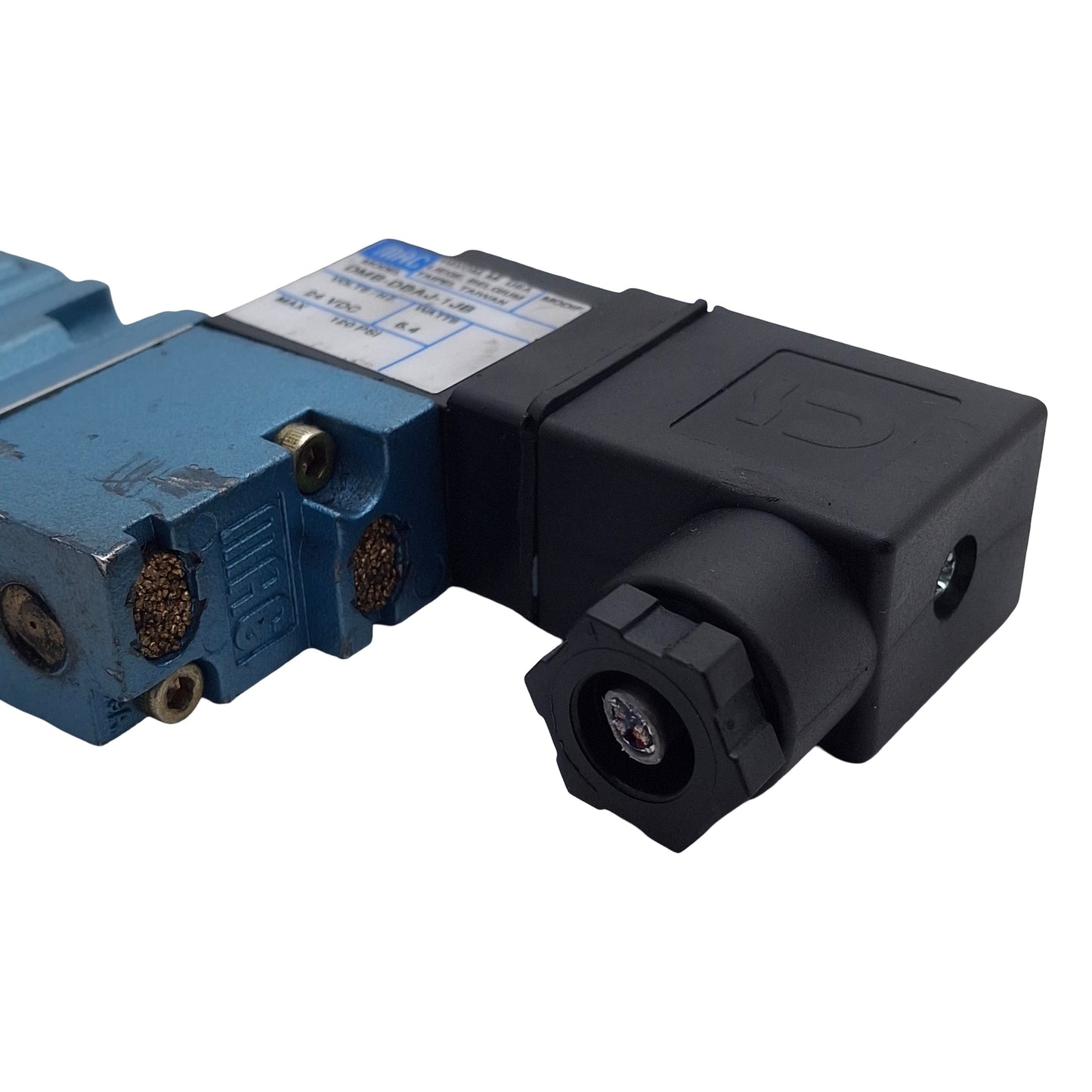 Used Mac 52A-11-B0A-DM-DDBJ-1KJ Solenoid Valve 3/2-Way 1/4 NPT, 20-120psi, 24VDC Coil