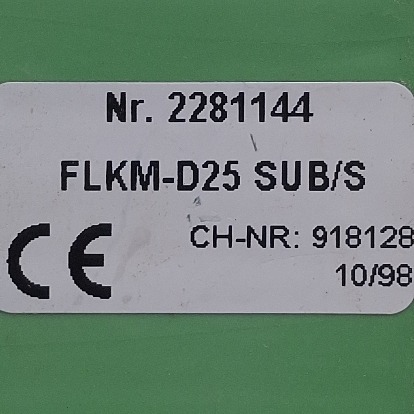 Used Phoenix Contact 2281144 FLKM-D25 SUB/S Breakout Module, 25-Pin Male, DIN Rail