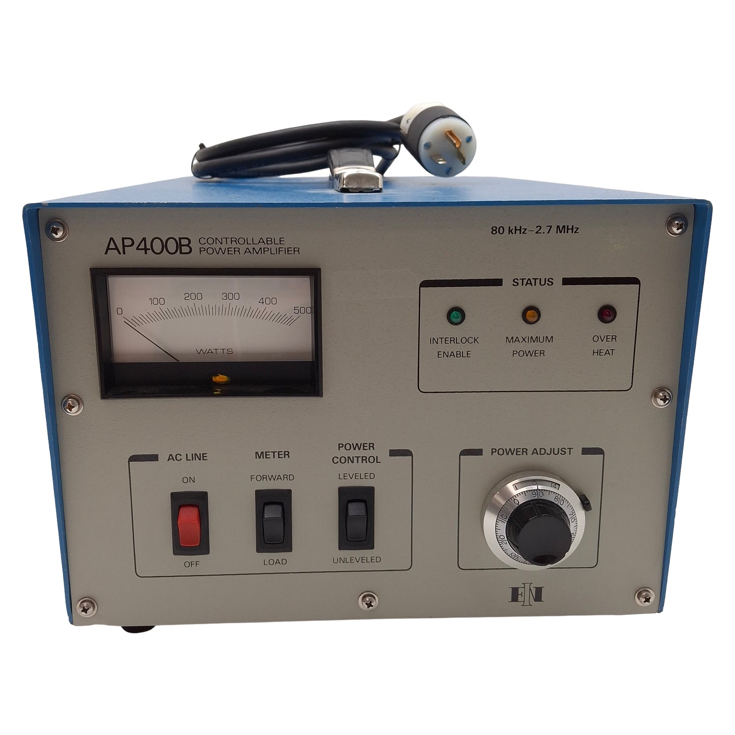 Used ENI AP-400B-21121 Controllable Power Amplifier, 80kHz-2.7MHz, 400W, ±1.5dB