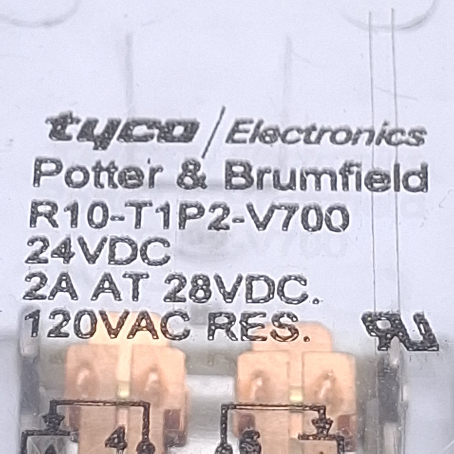 Used Lot of 2 Potter & Brumfield R10-T1P2-V700 Ice-Cube Relay 8-Pin Octal, 24VDC Coil