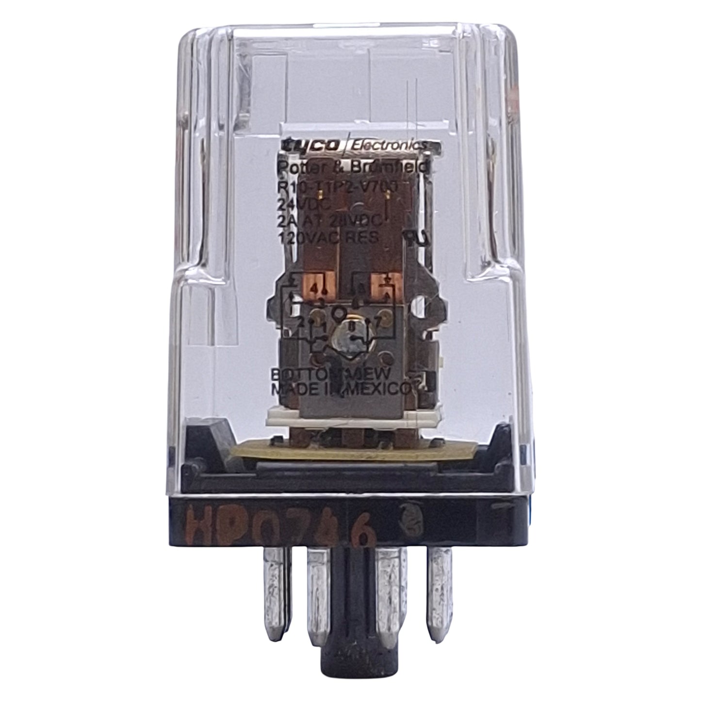 Used Lot of 2 Potter & Brumfield R10-T1P2-V700 Ice-Cube Relay 8-Pin Octal, 24VDC Coil