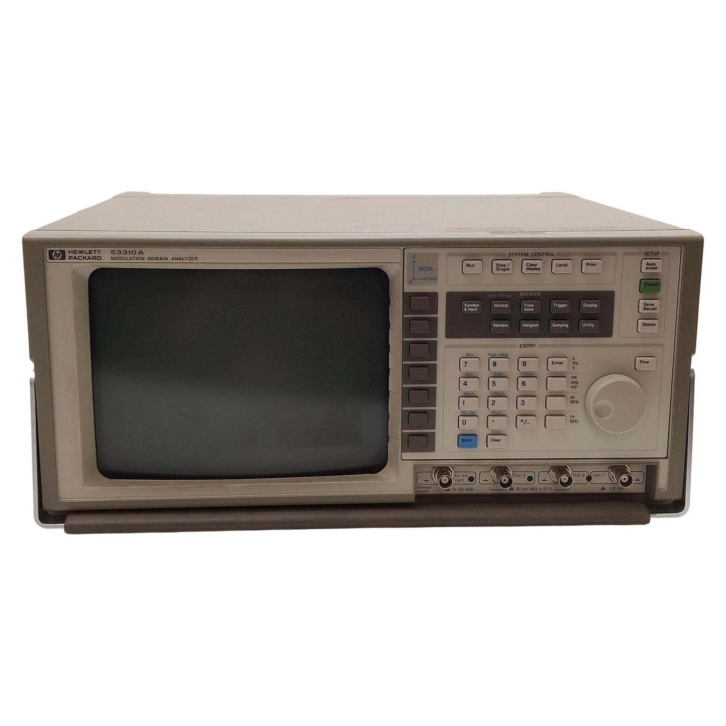 Used HP 53310A Modulation Domain Analyzer, 3-Channel, 10Hz-2.5GHz *Broken Tab*
