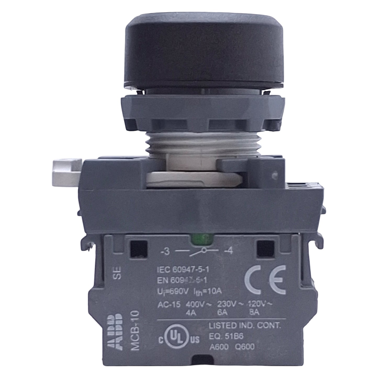 Used ABB MP1-41W-10 Illuminated White Push Button 1NO, 400VAC 10A Contact, ø22mm