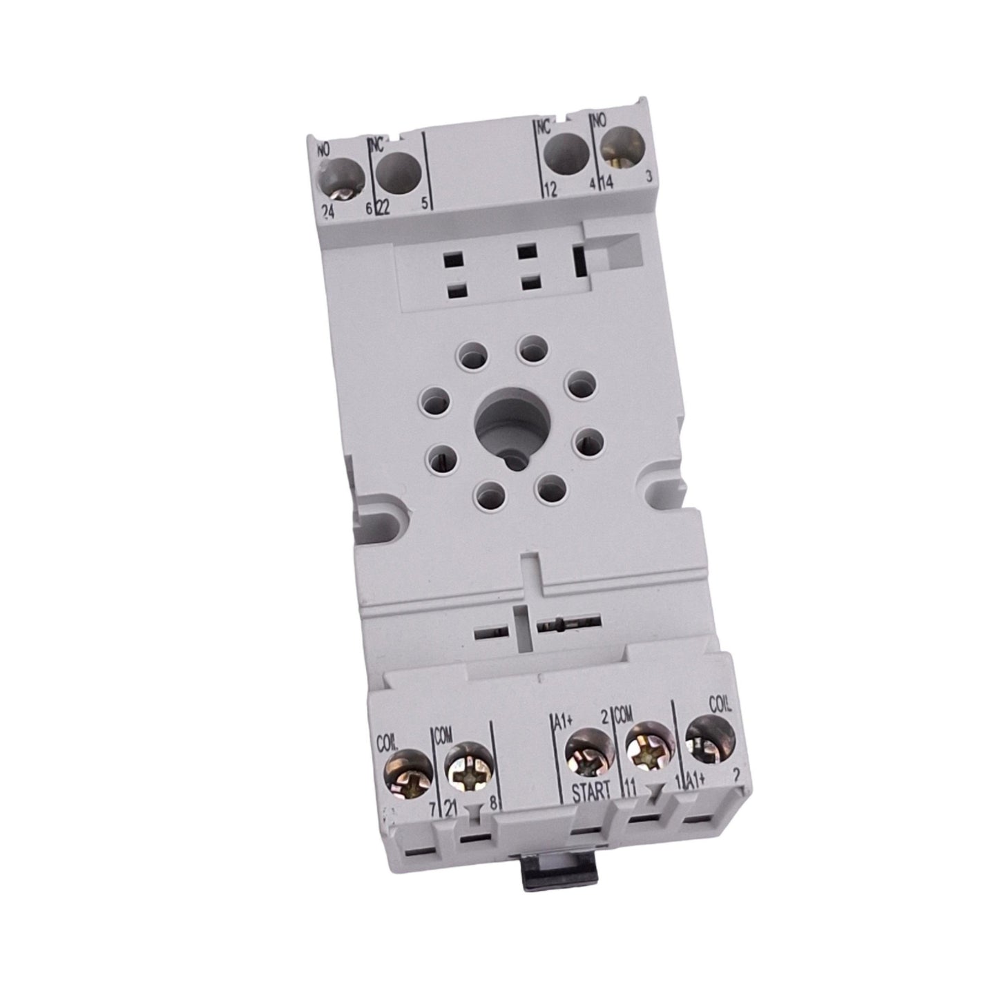Used Allen Bradley 700-HN204 Relay Socket, 8-Pin Octal, 300VAC 10A, DIN Rail