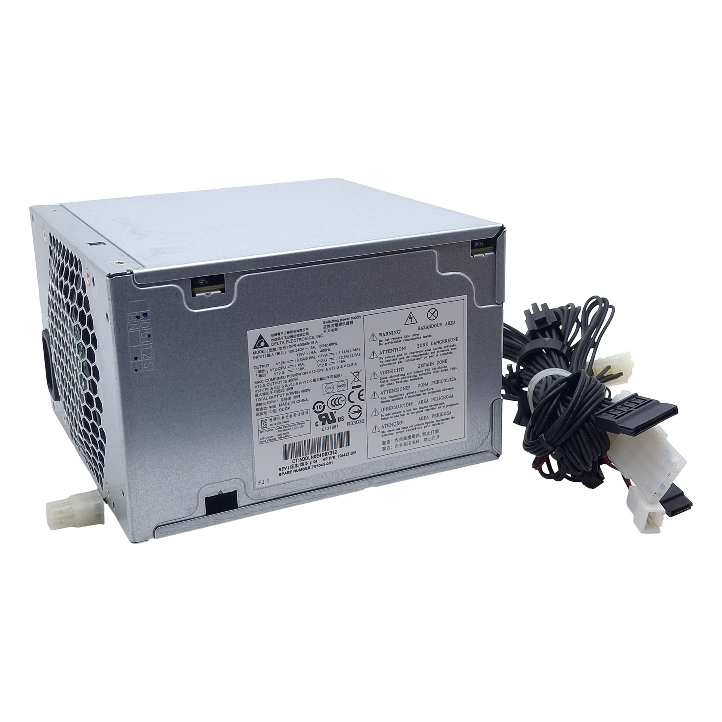 Used Delta Electronics DPS-400AB-19A Switching Power Supply, 100-240VAC In, 400W Out