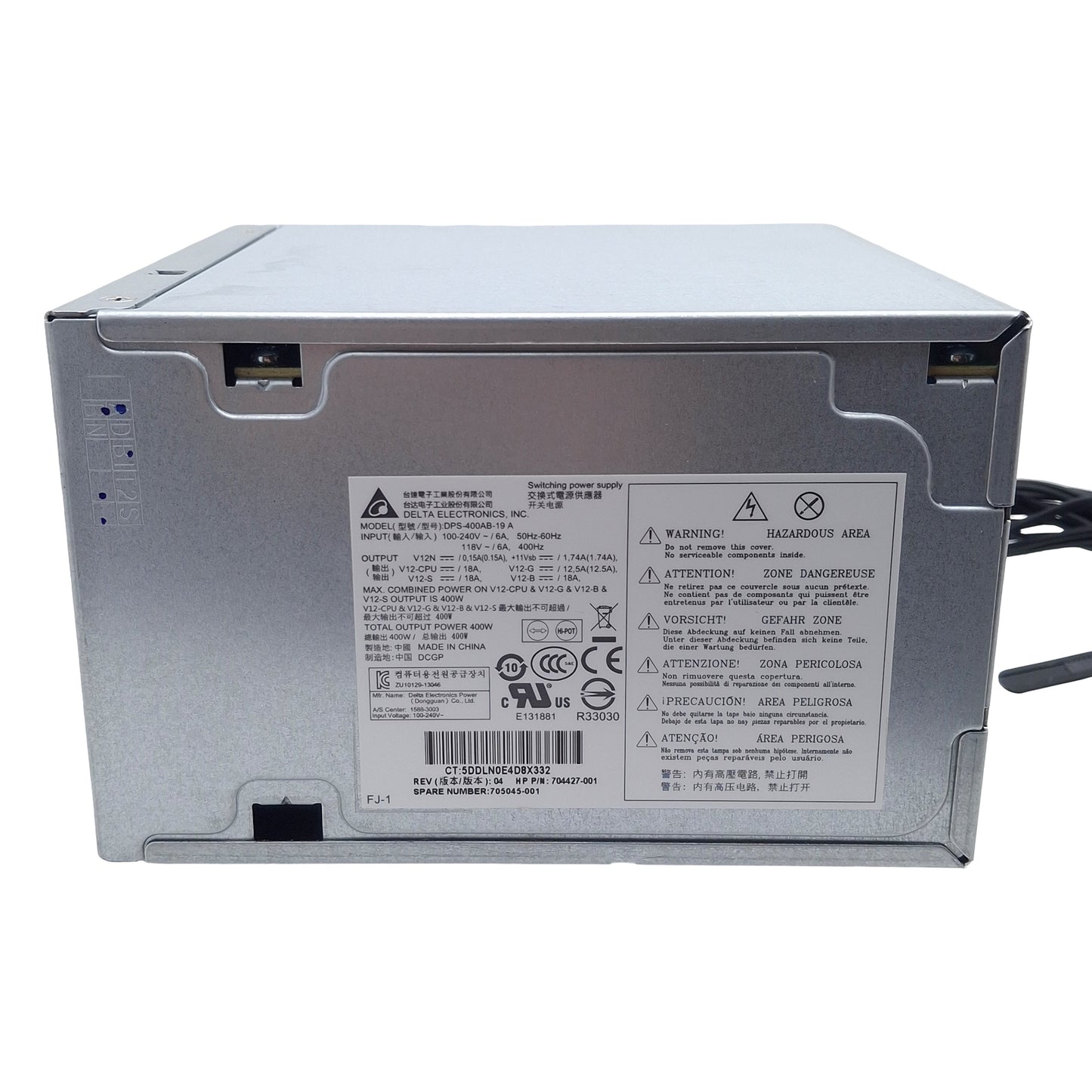 Used Delta Electronics DPS-400AB-19A Switching Power Supply, 100-240VAC In, 400W Out