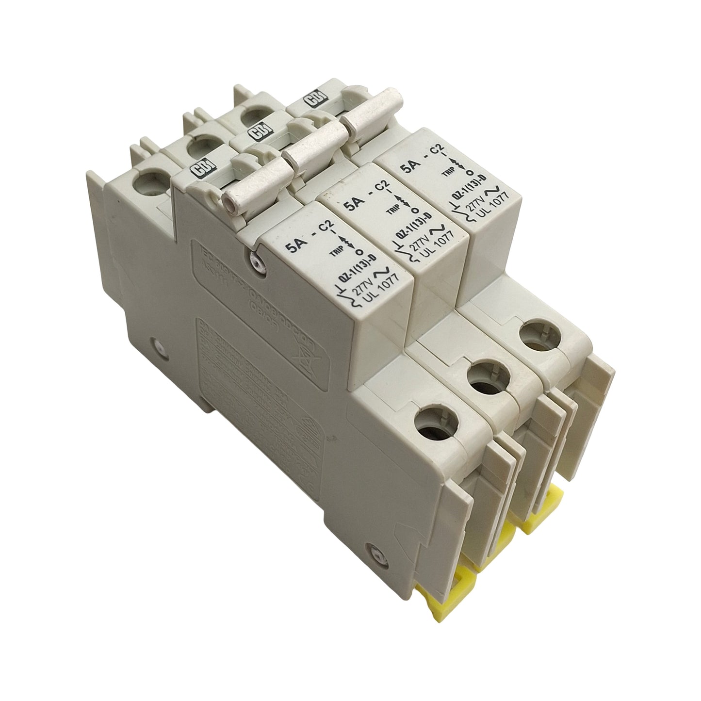Used Lot of 3 CDI QZ-3(13)-D-2-20A Miniature Circuit Breakers, 5A, 277VAC, 1-Pole