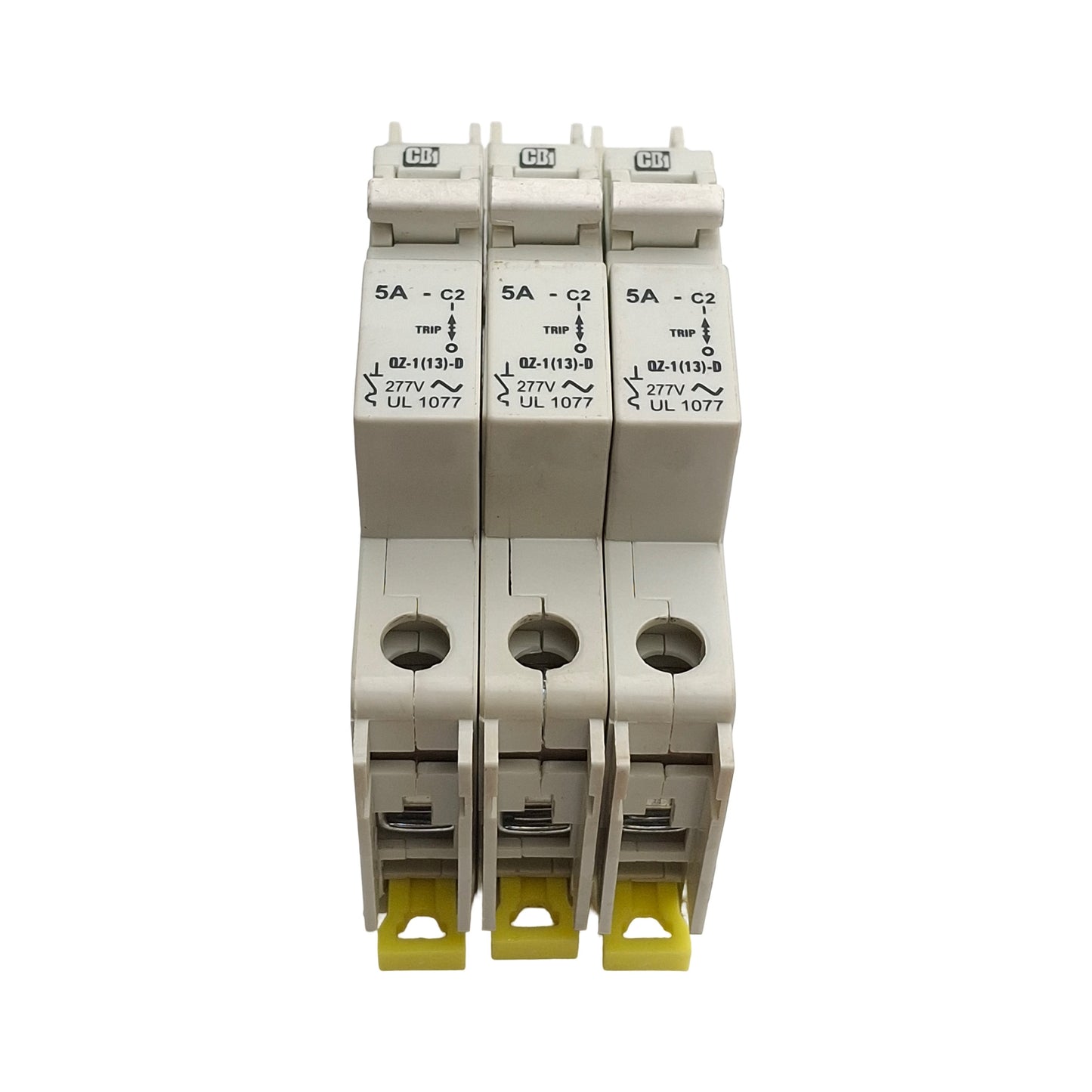 Used Lot of 3 CDI QZ-3(13)-D-2-20A Miniature Circuit Breakers, 5A, 277VAC, 1-Pole