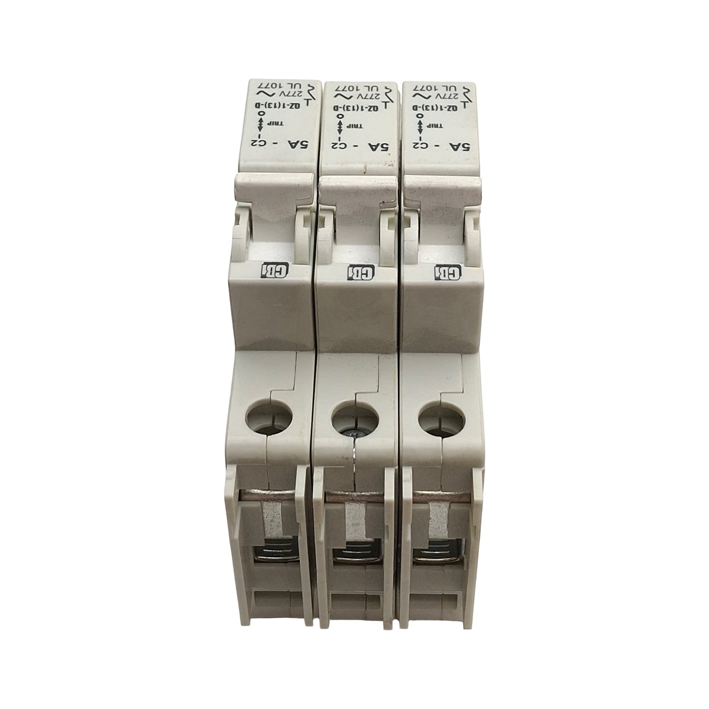 Used Lot of 3 CDI QZ-3(13)-D-2-20A Miniature Circuit Breakers, 5A, 277VAC, 1-Pole