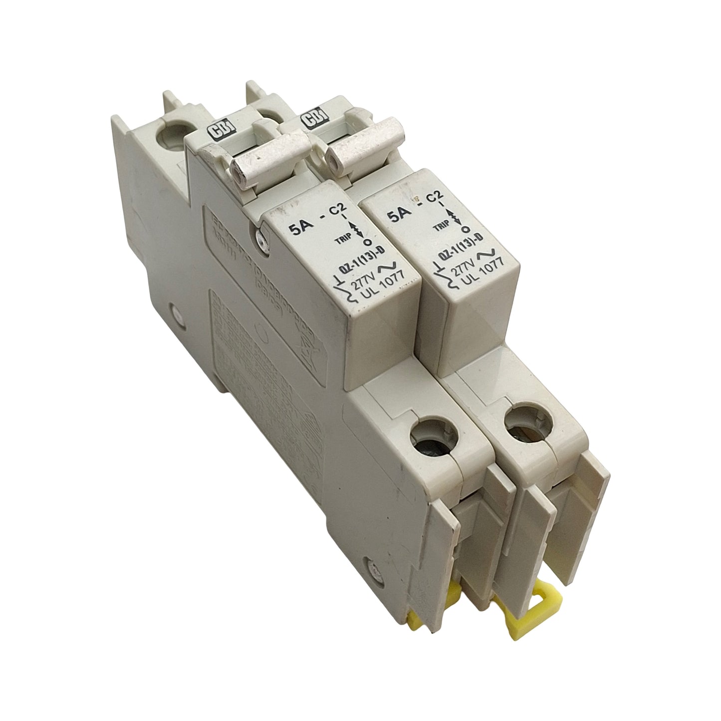 Used Lot of 2 CDI QZ-1-13-D-2-5A Miniature Circuit Breaker, 5A, 277VAC, 1-Pole
