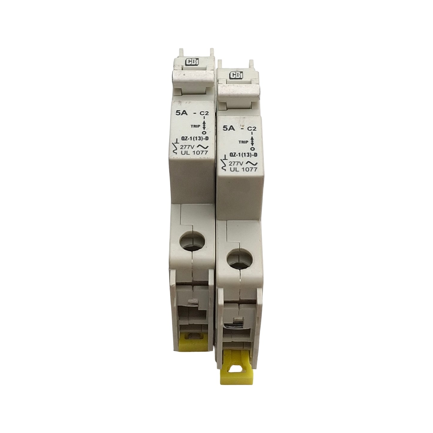 Used Lot of 2 CDI QZ-1-13-D-2-5A Miniature Circuit Breaker, 5A, 277VAC, 1-Pole