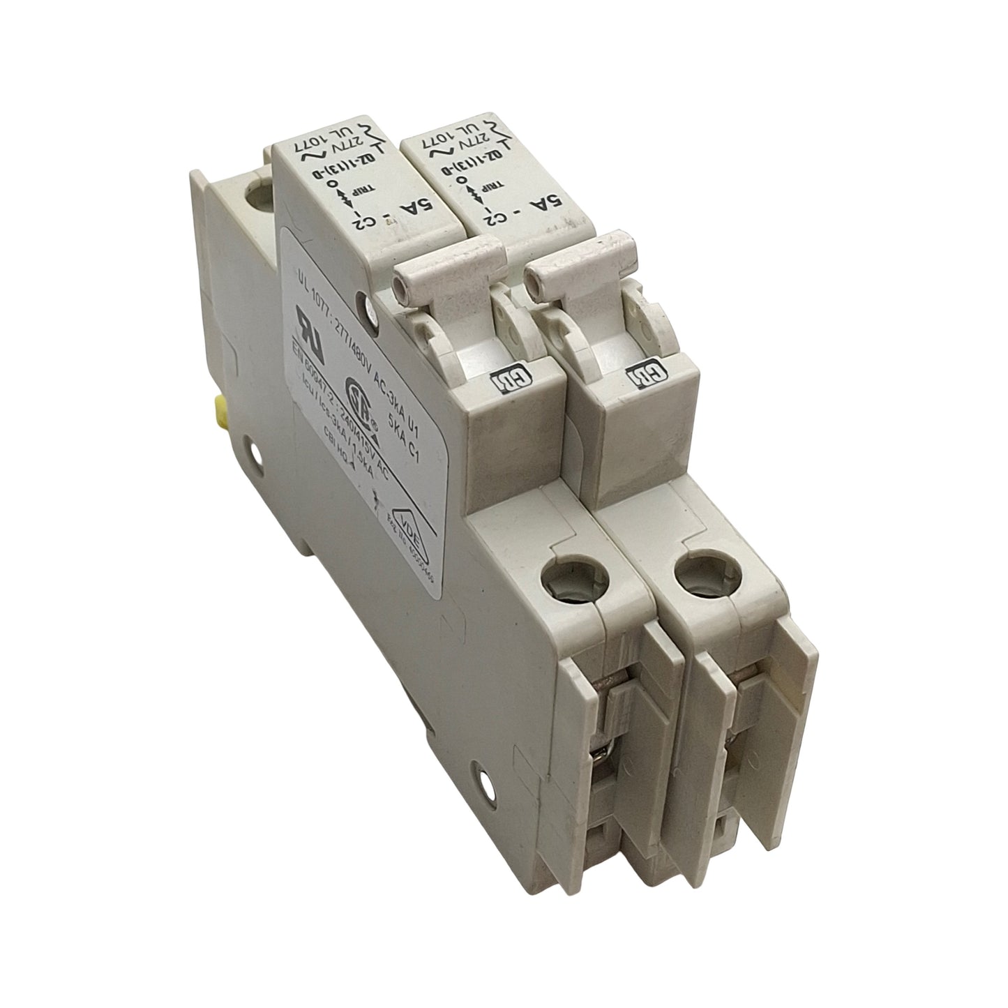 Used Lot of 2 CDI QZ-1-13-D-2-5A Miniature Circuit Breaker, 5A, 277VAC, 1-Pole