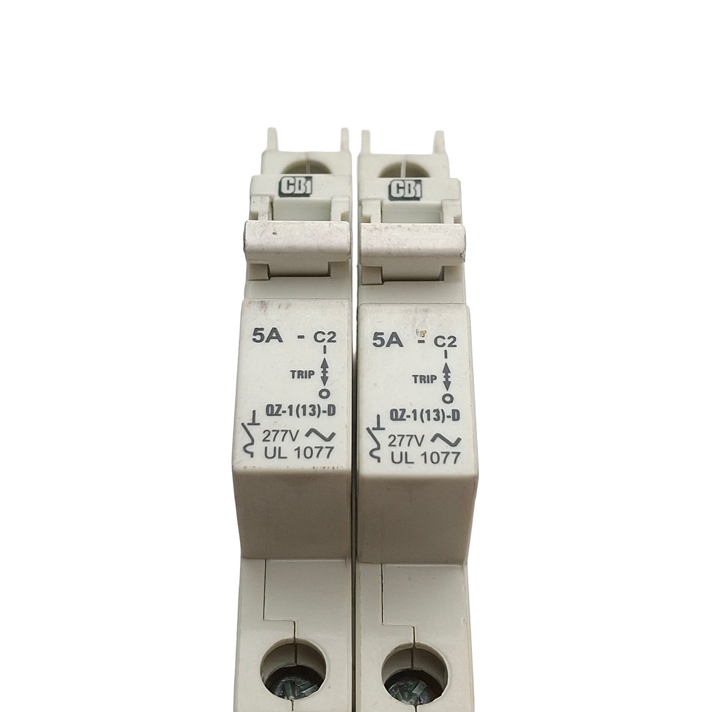 Used Lot of 2 CDI QZ-1-13-D-2-5A Miniature Circuit Breaker, 5A, 277VAC, 1-Pole