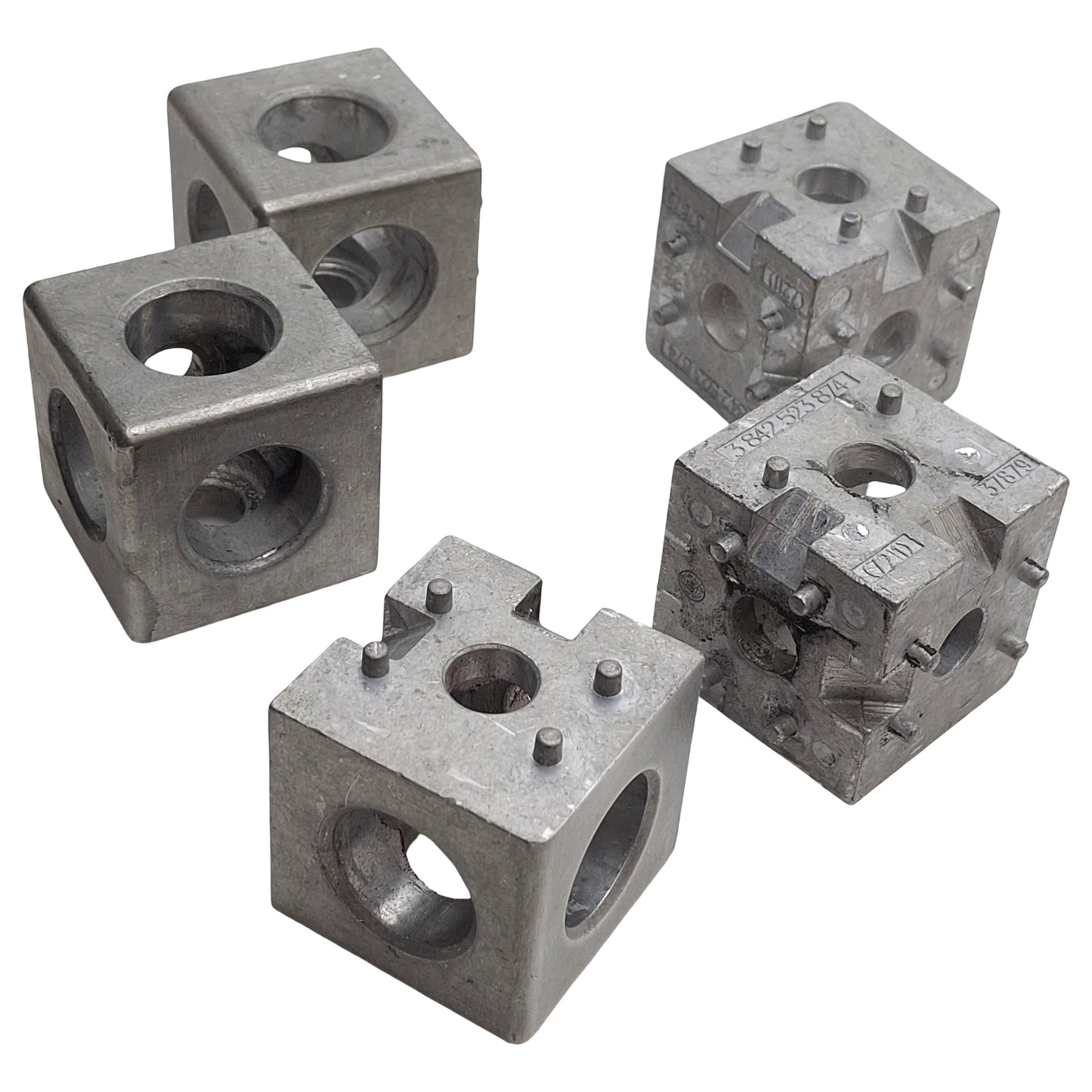 Used Lot of 5 Bosch Rexroth 3842523874 Cubic Joint Connector 45x45mm 10 Slot, Natural