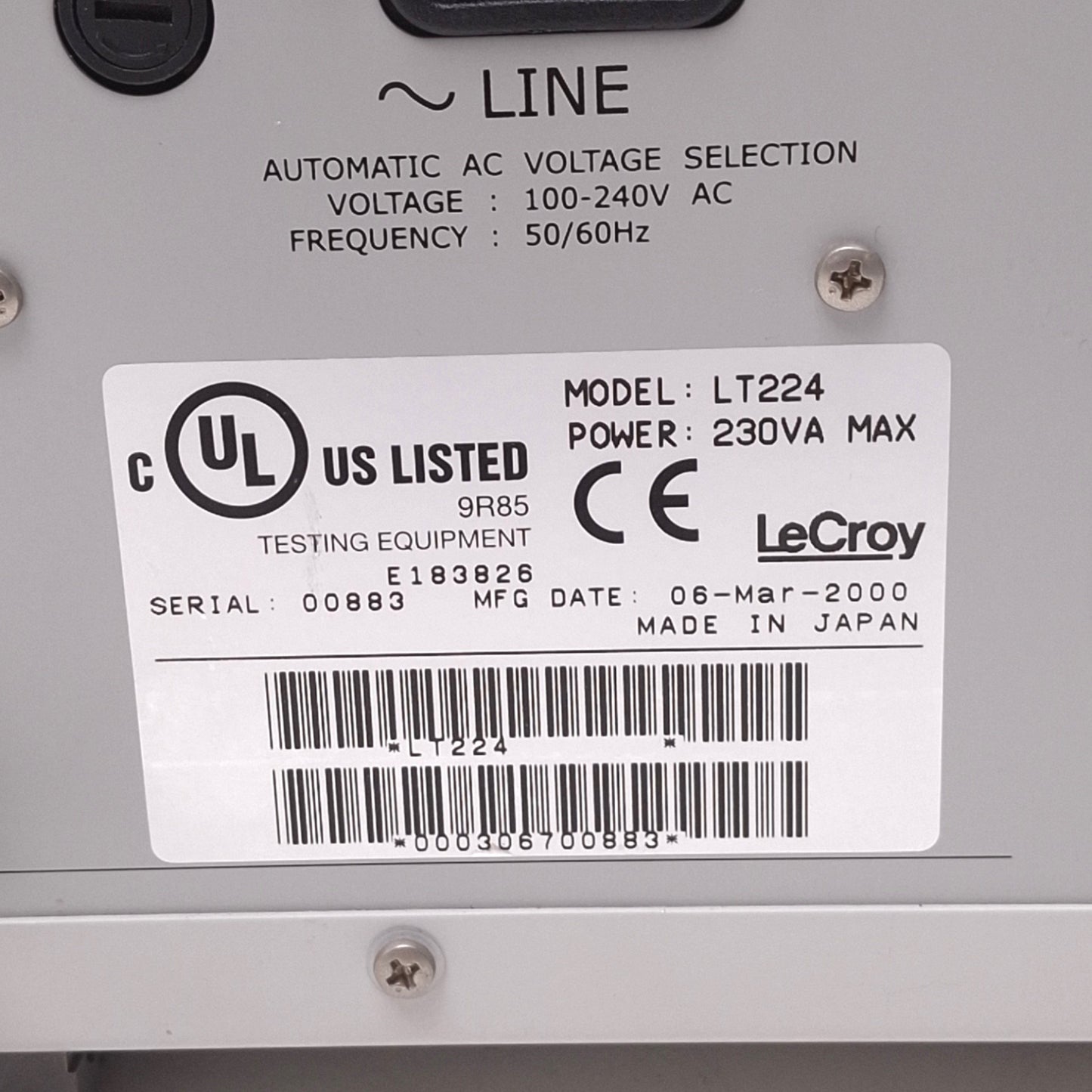 For parts or not working LeCroy LT224 WaveRunner Digital Storage Oscilloscope, 4-Channel, *For Parts
