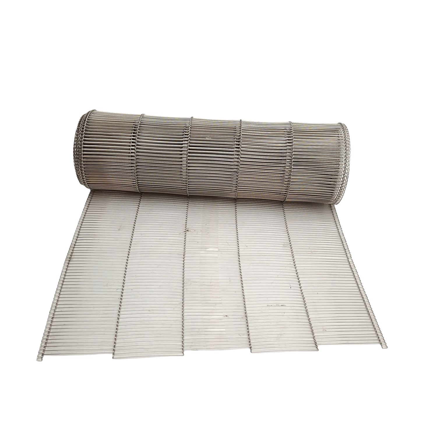 Used Stainless Steel Flat-Flex Conveyor Belt, 12in Width, 160in Length