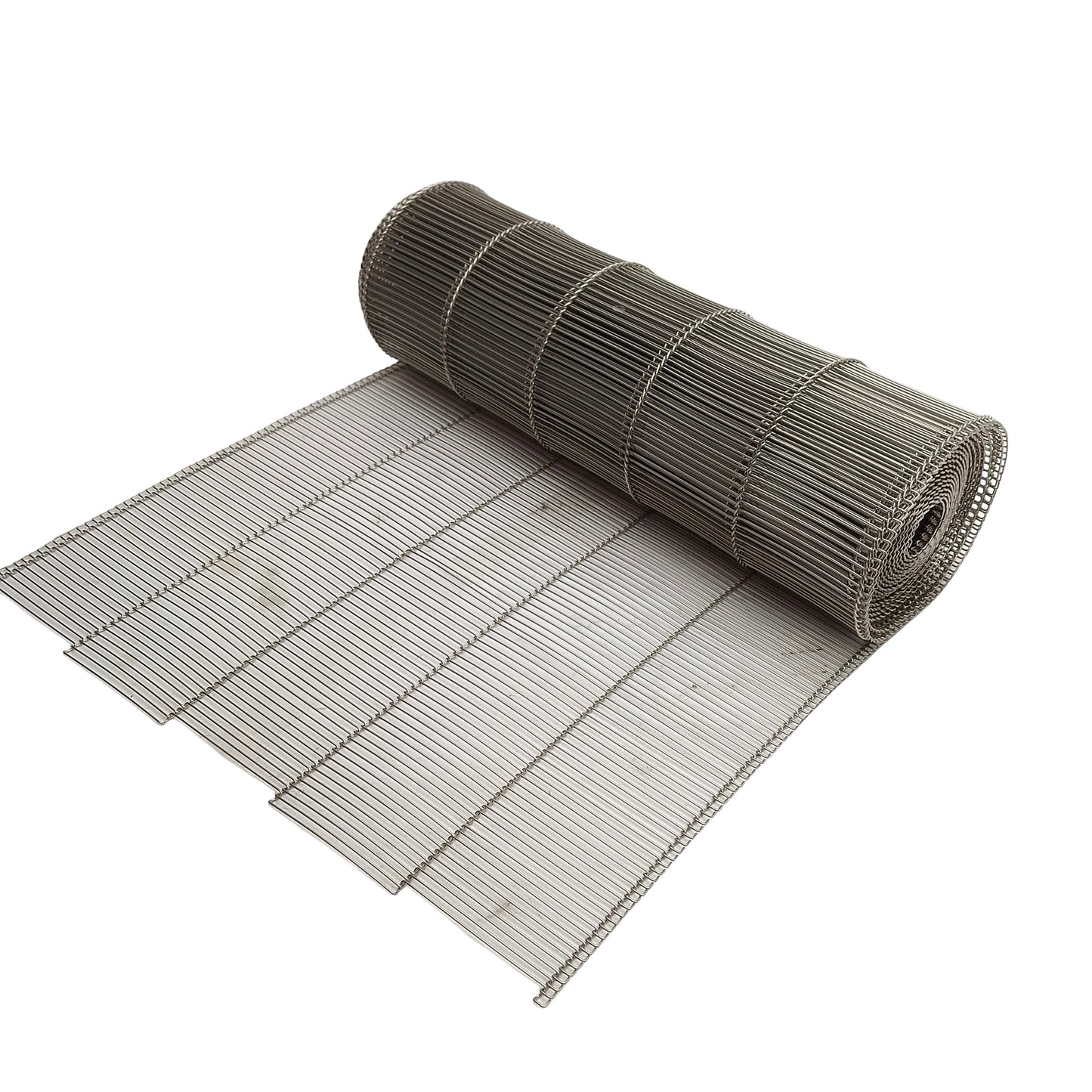Used Stainless Steel Flat-Flex Conveyor Belt, 12in Width, 160in Length