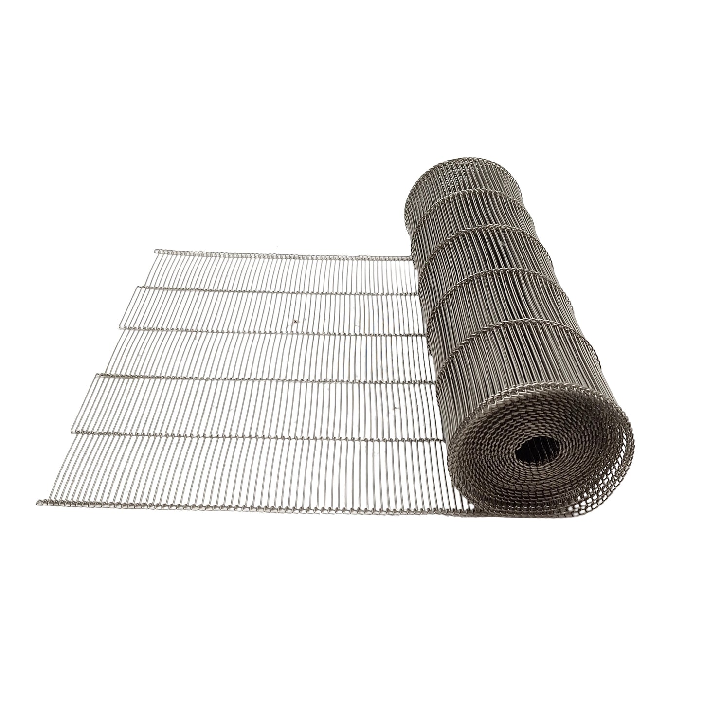 Used Stainless Steel Flat-Flex Conveyor Belt, 12in Width, 160in Length