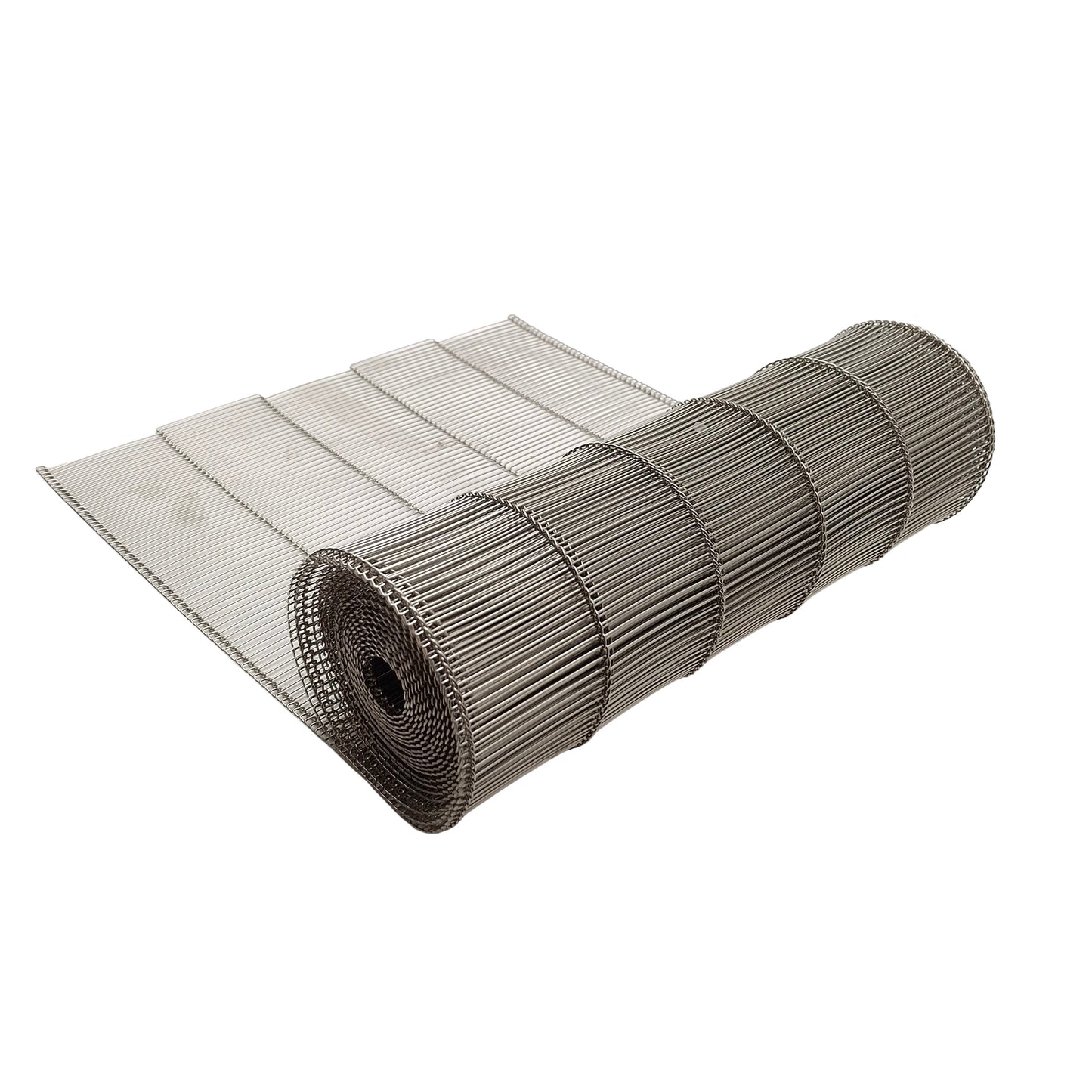 Used Stainless Steel Flat-Flex Conveyor Belt, 12in Width, 160in Length