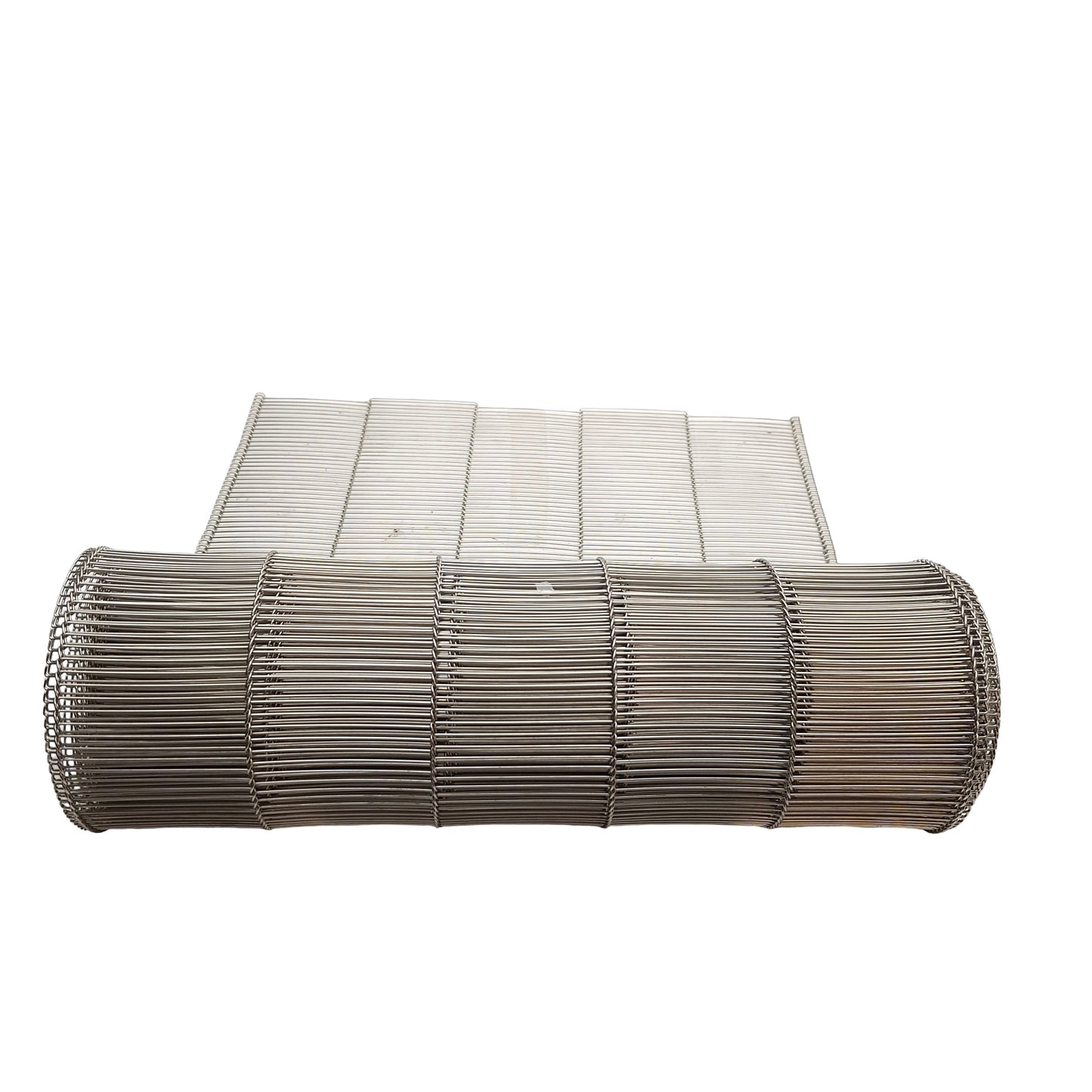 Used Stainless Steel Flat-Flex Conveyor Belt, 12in Width, 160in Length