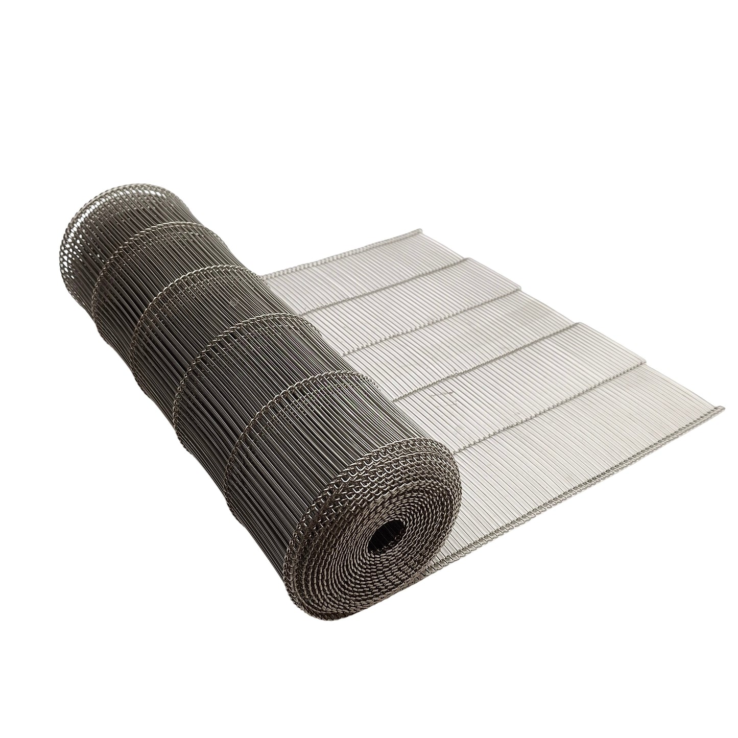 Used Stainless Steel Flat-Flex Conveyor Belt, 12in Width, 160in Length