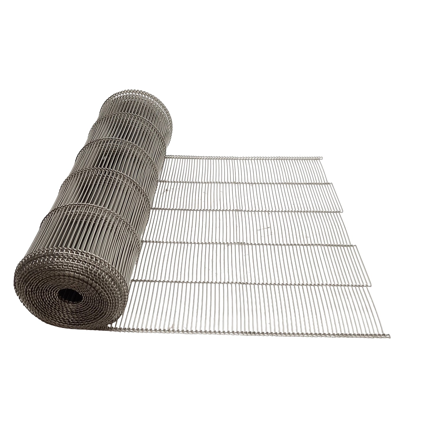 Used Stainless Steel Flat-Flex Conveyor Belt, 12in Width, 160in Length