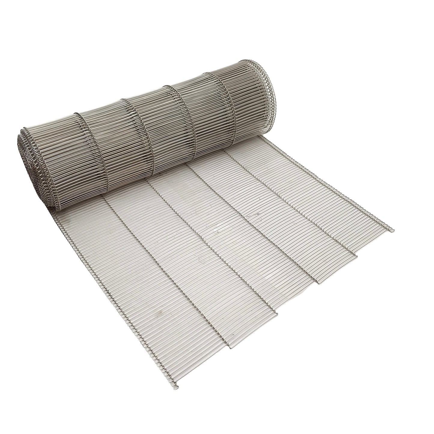 Used Stainless Steel Flat-Flex Conveyor Belt, 12in Width, 160in Length
