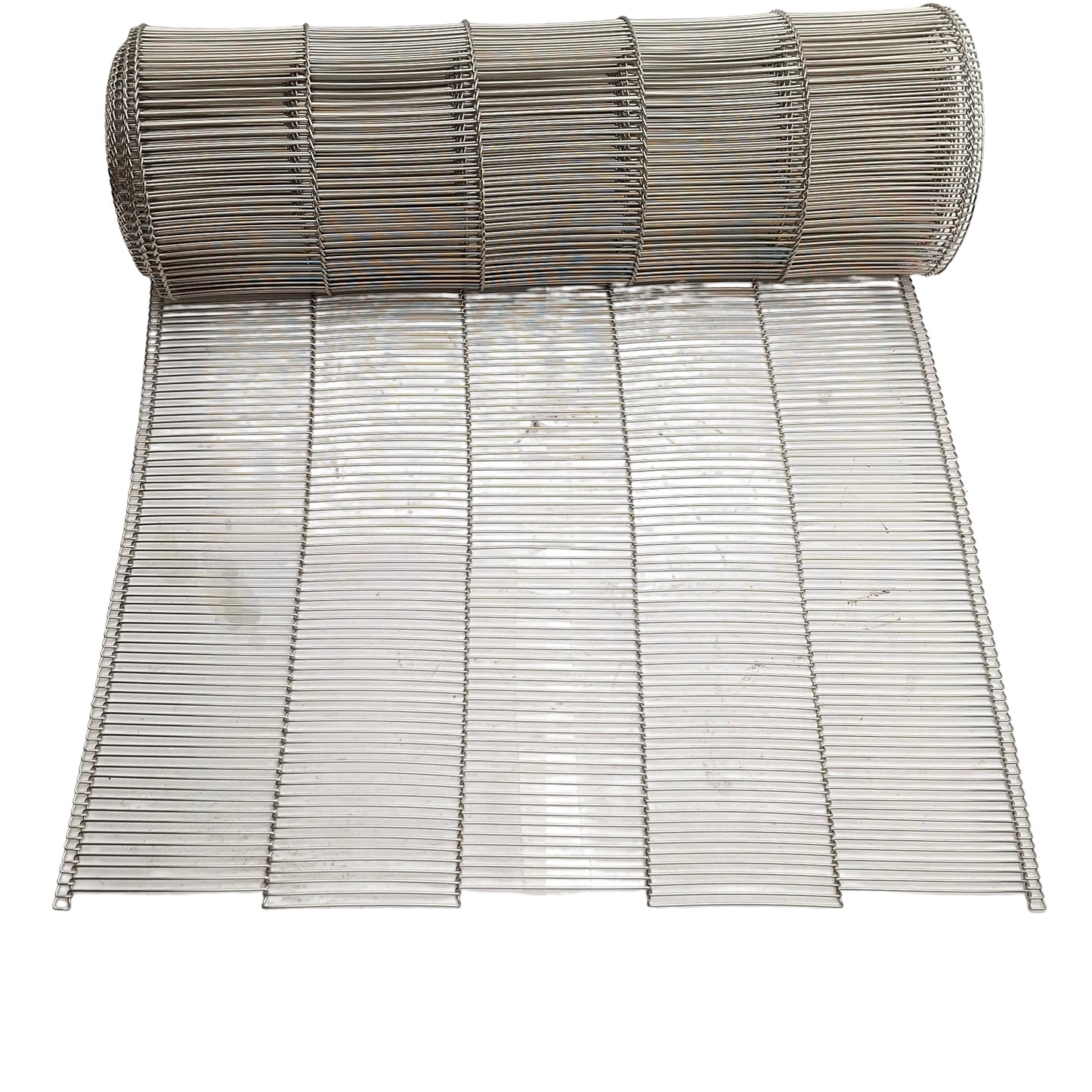 Used Stainless Steel Flat-Flex Conveyor Belt, 12in Width, 160in Length