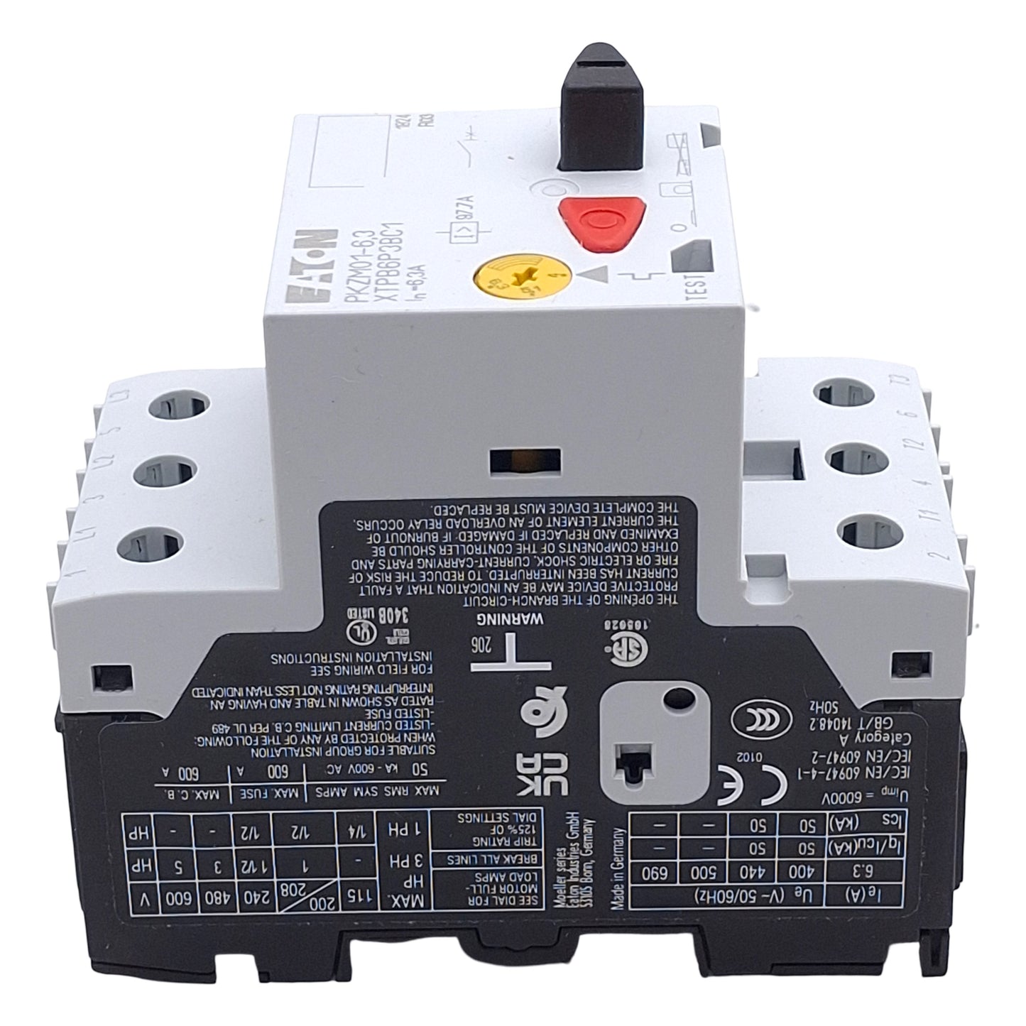 New Eaton PKZM01-6,3 Motor-Protective Circuit Breaker, 3-Pole, 4-6.3A Range, 400VAC