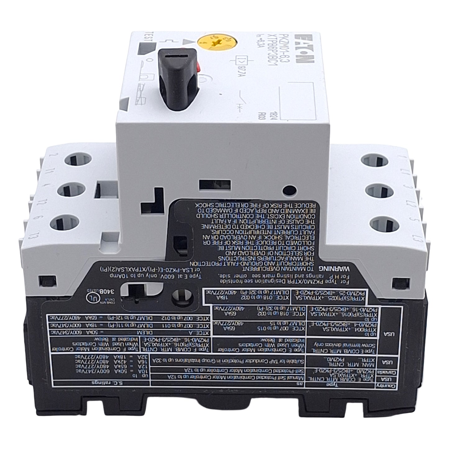 New Eaton PKZM01-6,3 Motor-Protective Circuit Breaker, 3-Pole, 4-6.3A Range, 400VAC
