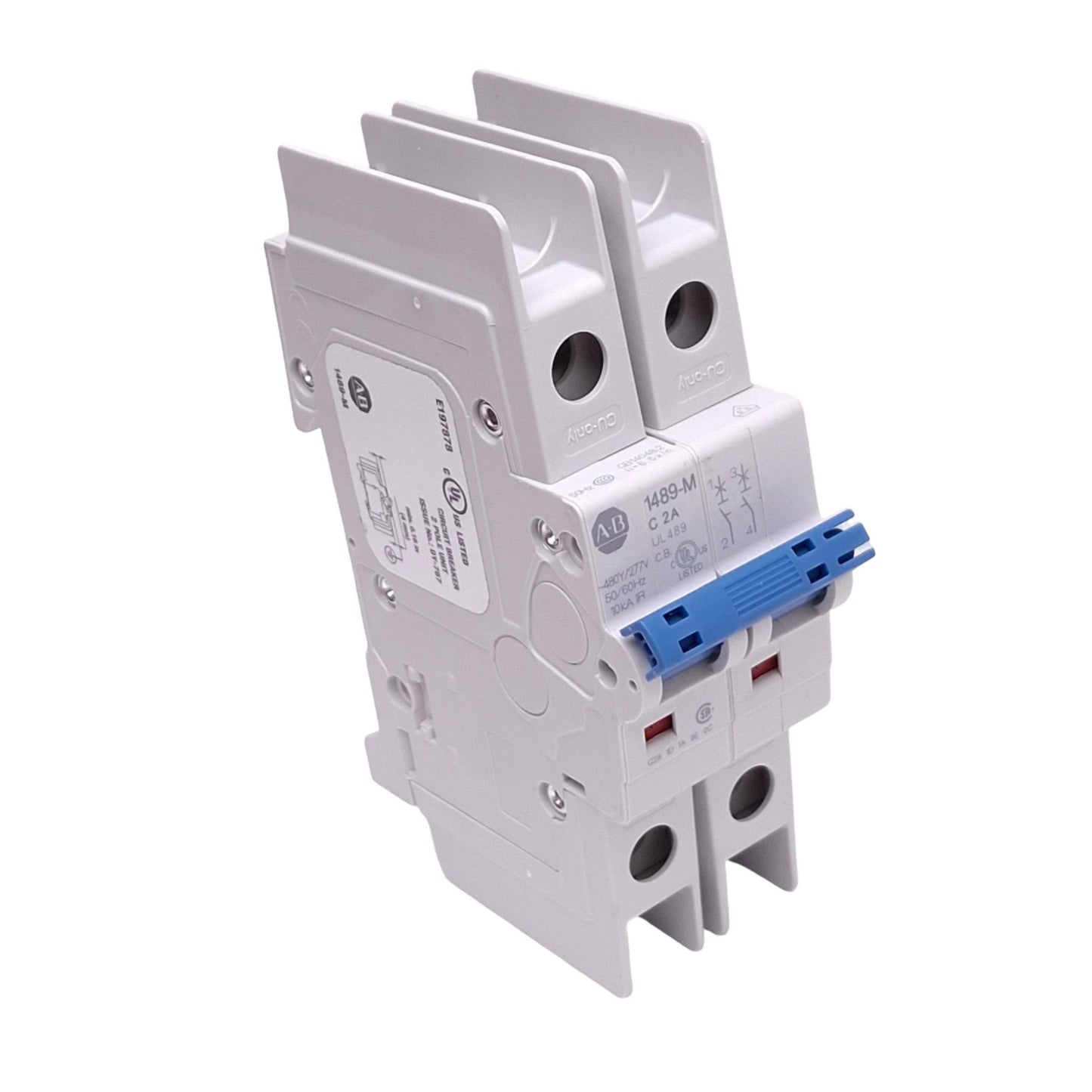 Used Allen Bradley 1489-M2C020 Circuit Breaker, 2-Pole 2A, 480Y/277VAC, DIN Rail