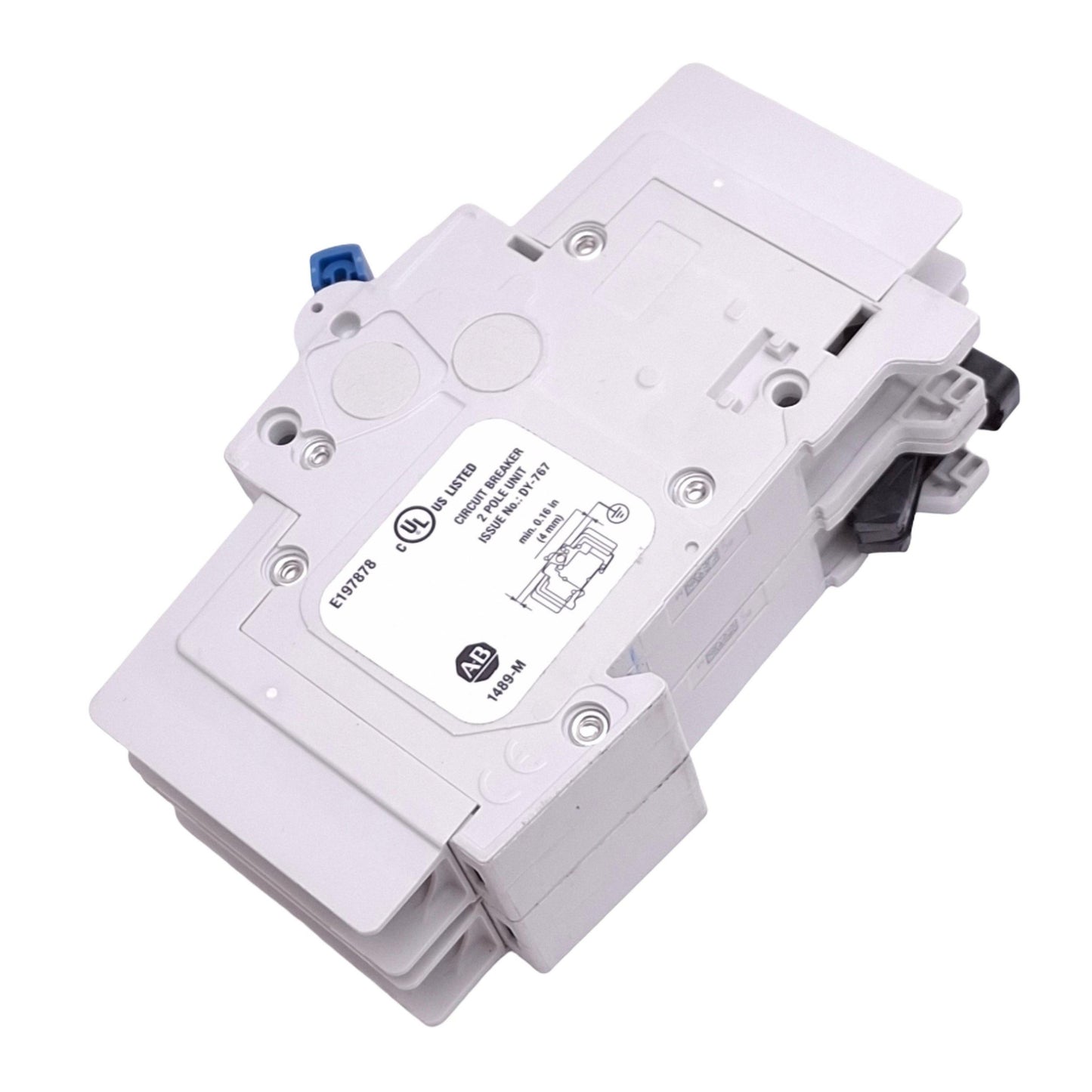Used Allen Bradley 1489-M2C020 Circuit Breaker, 2-Pole 2A, 480Y/277VAC, DIN Rail