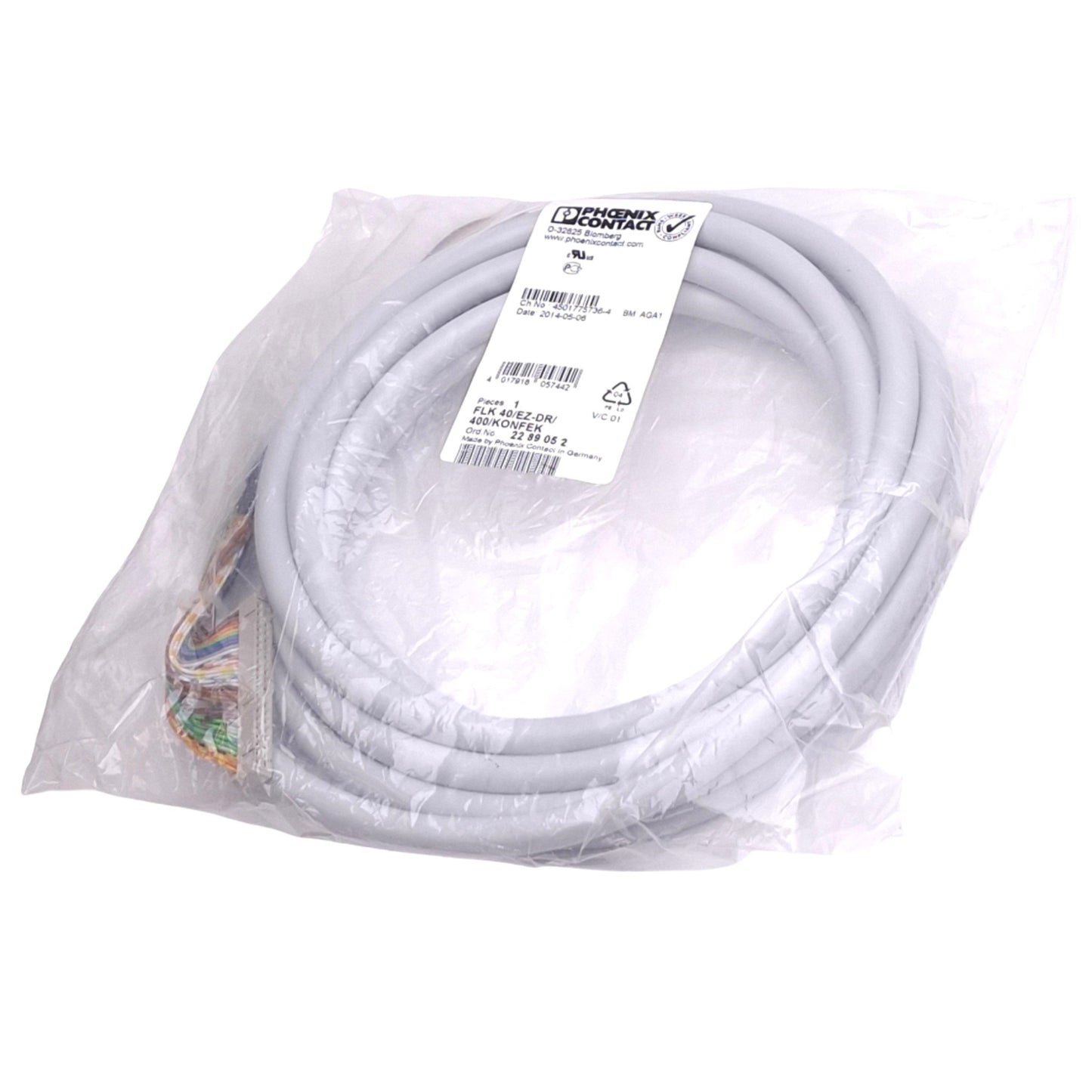 New Phoenix Contact 2289052 Varioface PLC Cable, 40-Pin Ribbon Header, 4m, 60V 1A
