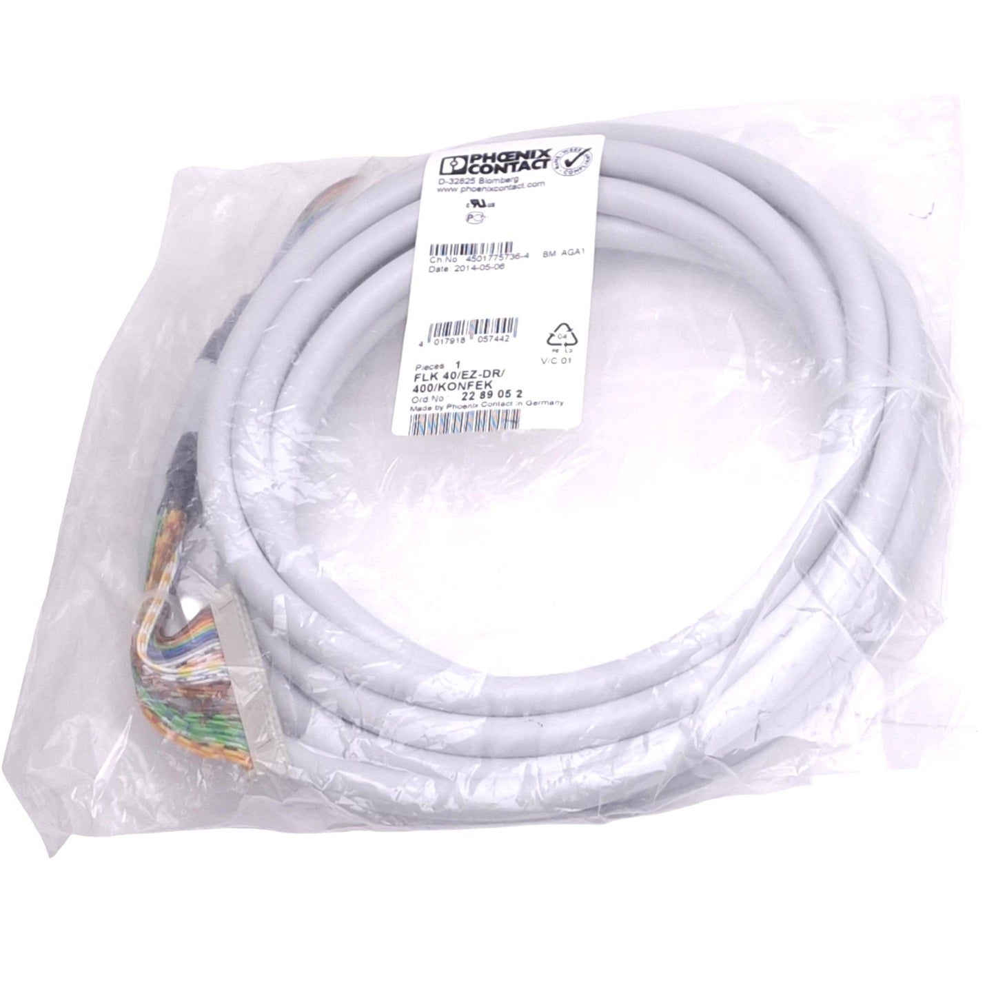 New Phoenix Contact 2289052 Varioface PLC Cable, 40-Pin Ribbon Header, 4m, 60V 1A