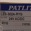 New Patlite LES-302A-RYG Light Tower 24VDC/AC, Red/Yellow/Green, 132.6mm Height