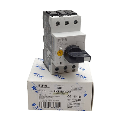 New Eaton PKZM0-4/AK XTPR004BC1 Motor Protective Circuit Breaker, 3-Pole, 2.5-4A