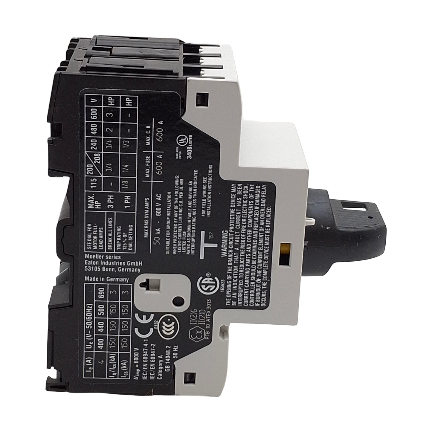 New Eaton PKZM0-4/AK XTPR004BC1 Motor Protective Circuit Breaker, 3-Pole, 2.5-4A