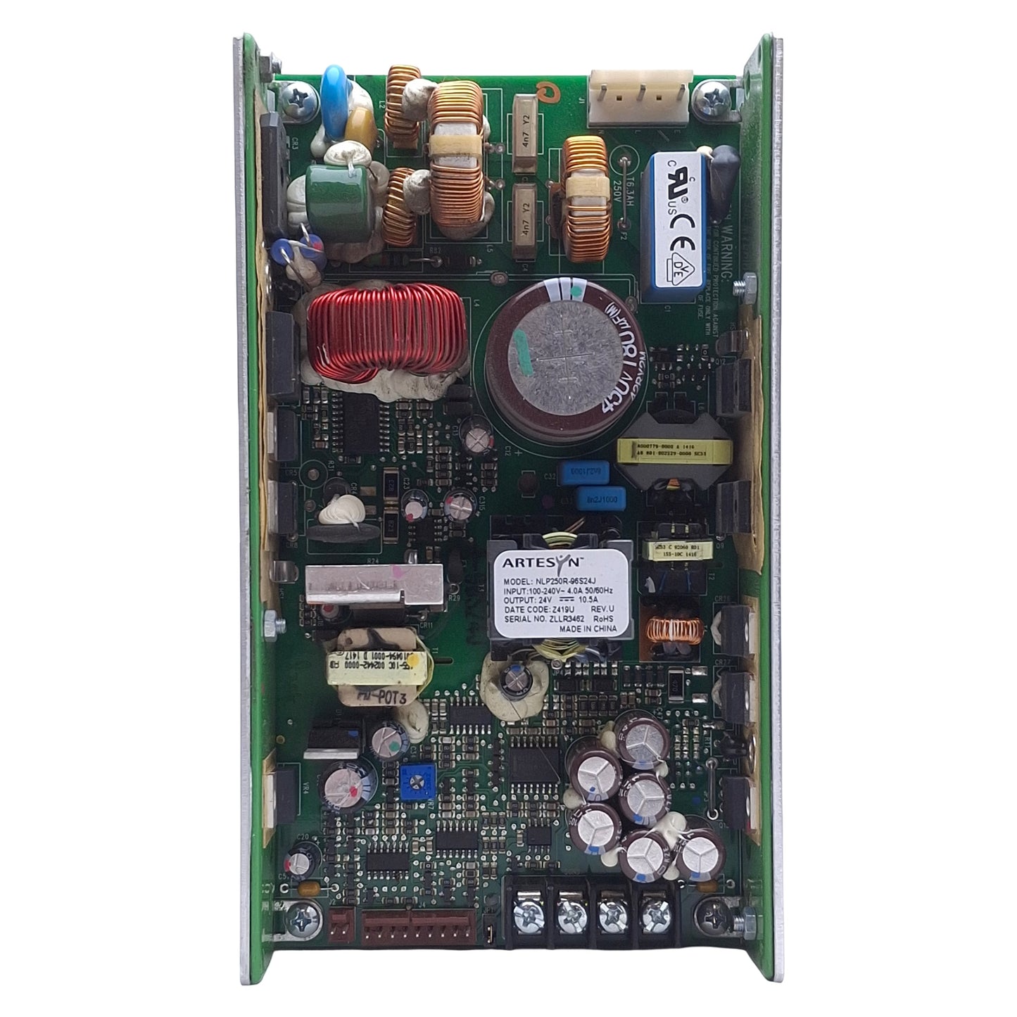 Used Artesyn NLP250R-96S24J Power Supply, 250W, 100-240VAC In, 24VDC Out, 4in x 7in