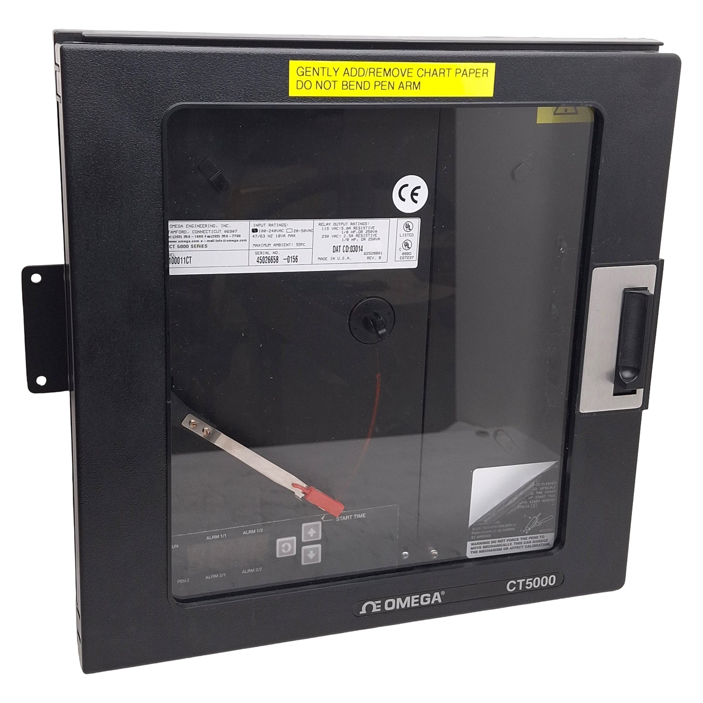 Used Omega 51100011CT CT5000 Dual Chart Recorder, 2-Pen, 10in, 8hr-7d, 100-240VAC