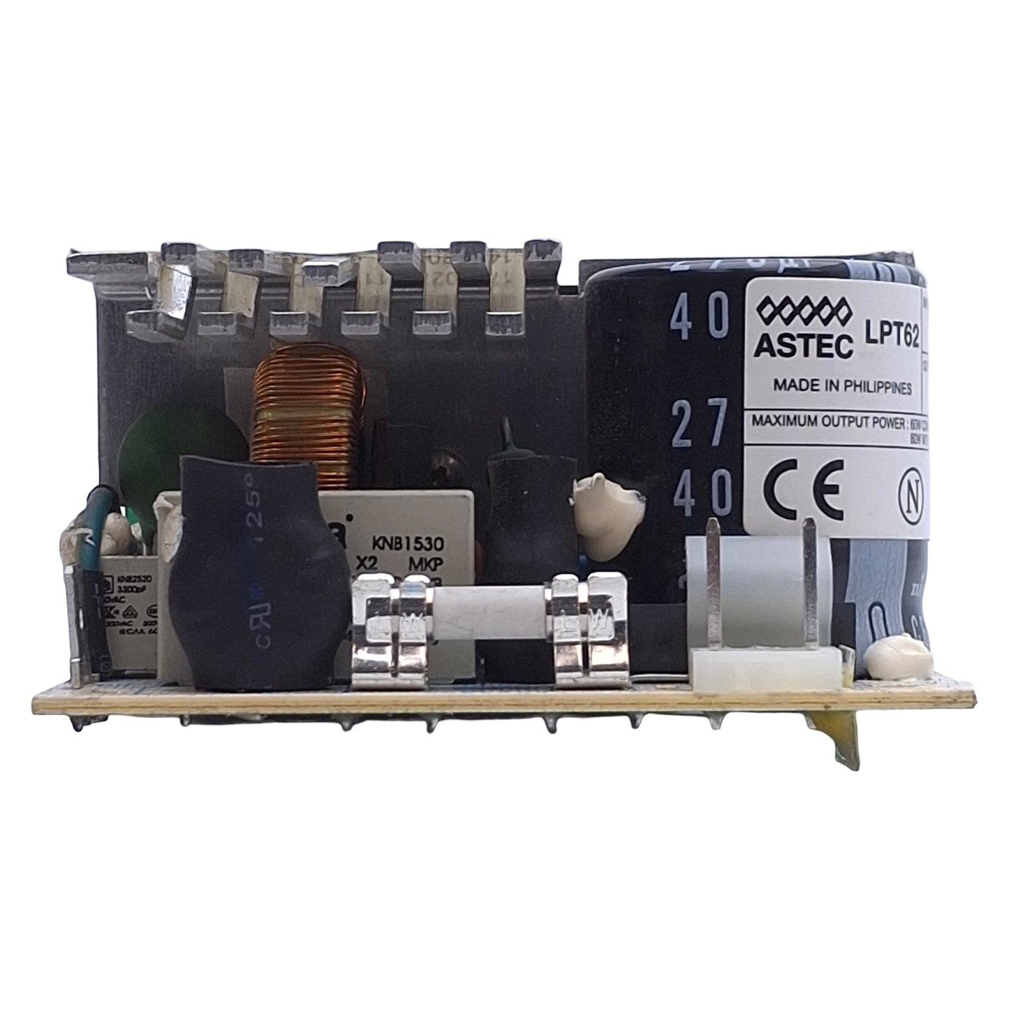 Used Astec LPT62 Power Supply, 60-80W, 85-264VAC/120-300VDC Input, 5VDC/15VDC Output