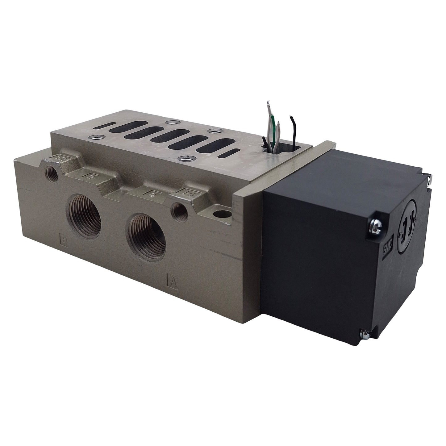 Used SMC VS8-3-A06T Side-Port Subplate, 5-Way, 3/4in NPT, 1.0MPa *No Micro Connector*