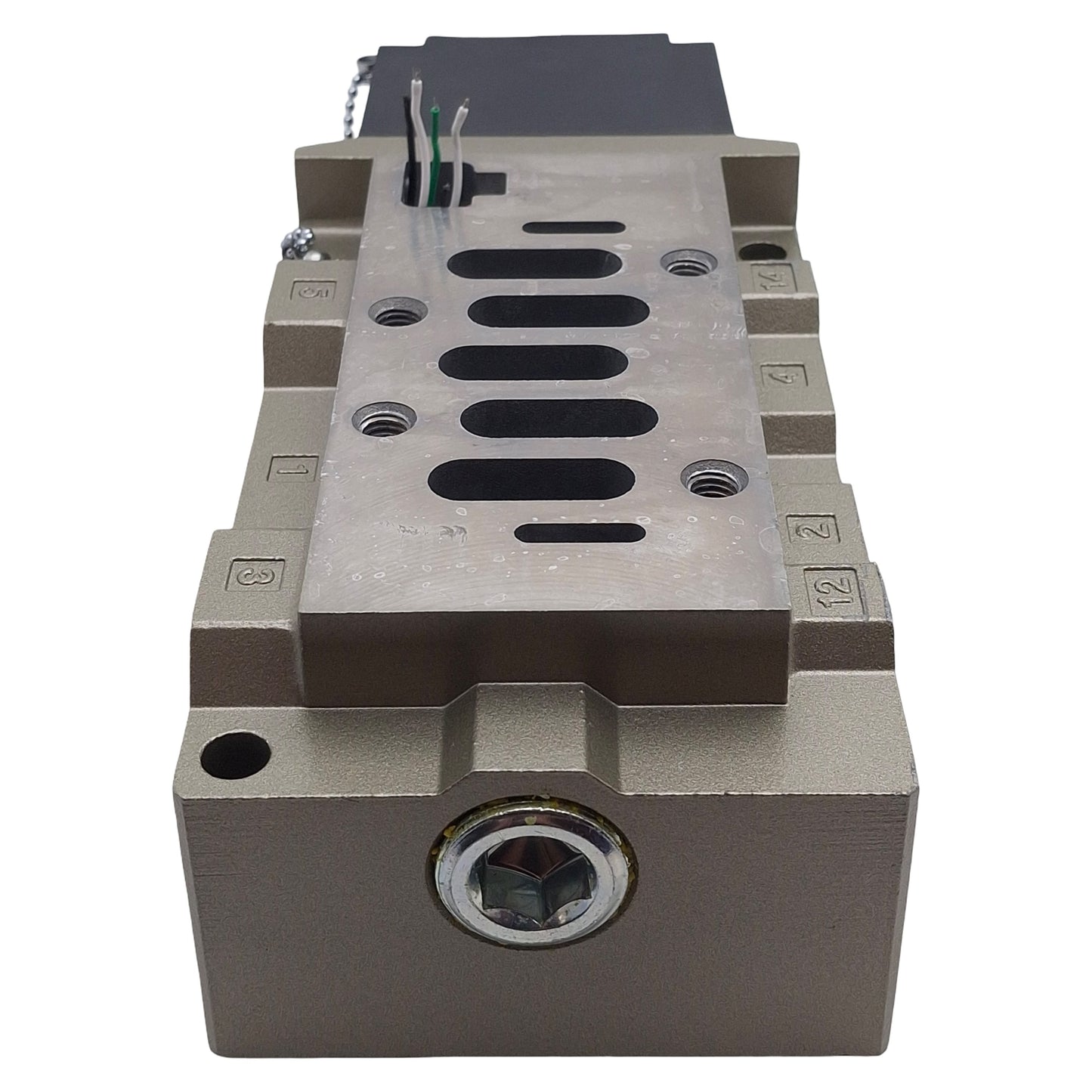 Used SMC VS8-3-A06T Side-Port Subplate, 5-Way, 3/4in NPT, 1.0MPa *No Micro Connector*