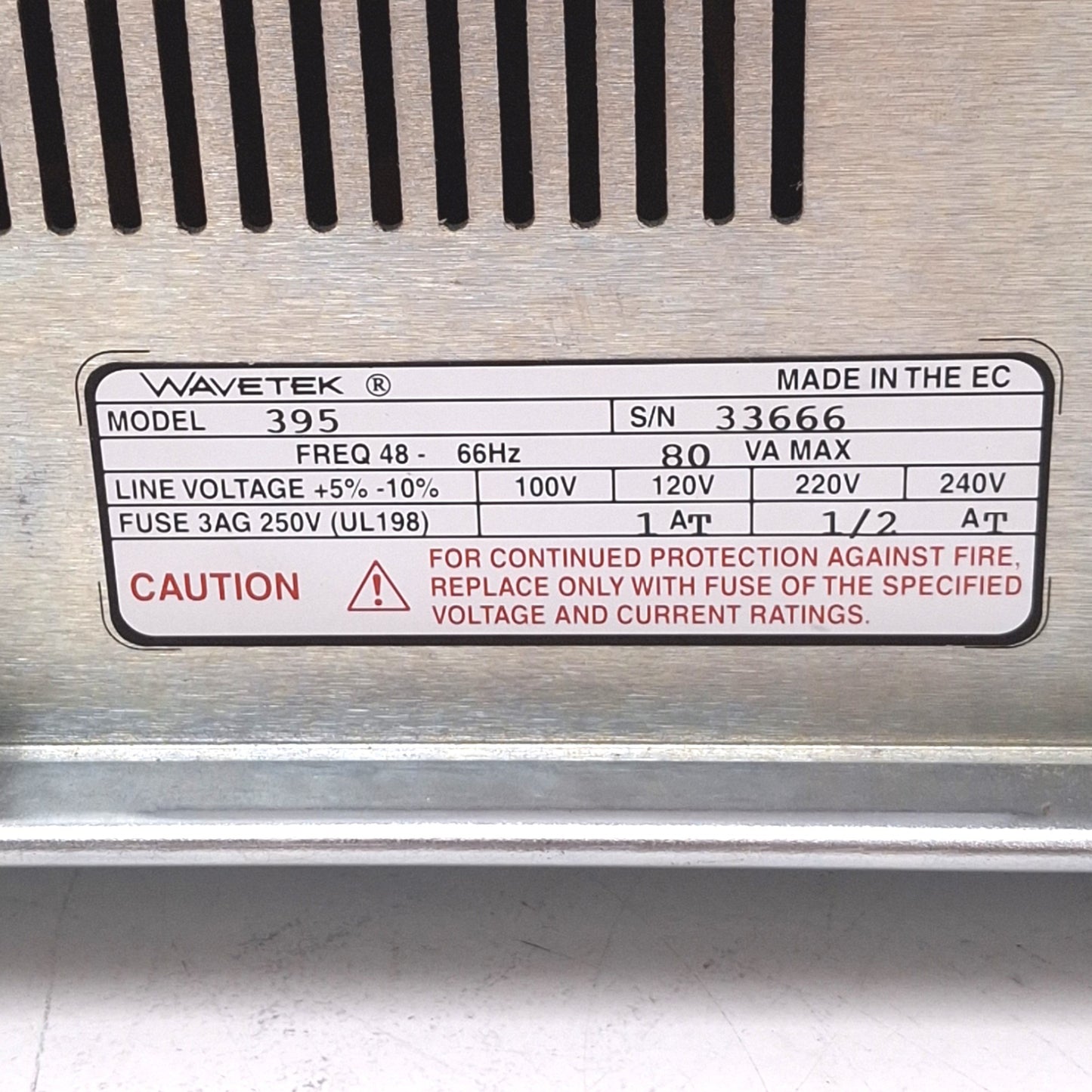Used Wavetek 395 Synthesized Arbitrary Waveform Generator, 100MHz, 100MS/s, 12-bit