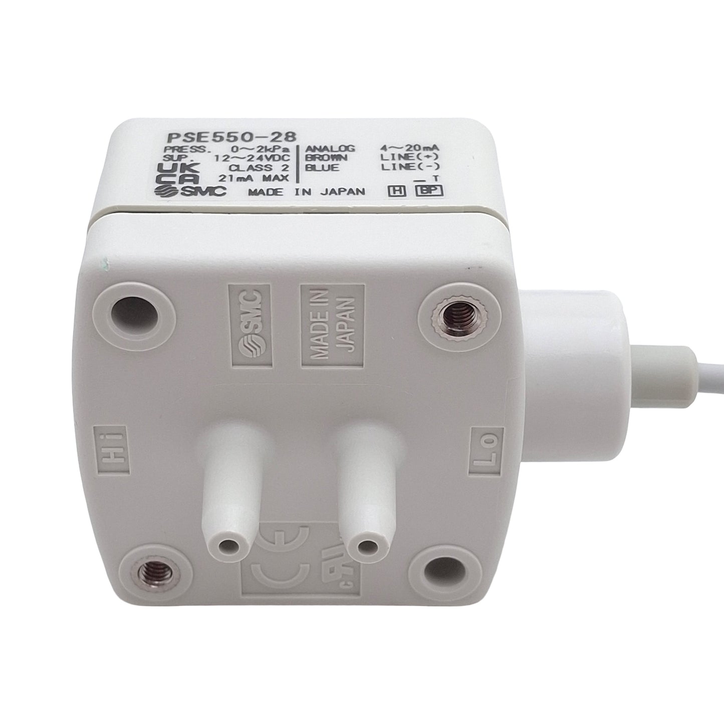 New SMC PSE550-28-AC2 Low Differential Pressure Switch, 0 to 2kPa, 12-24VDC, ø4.8mm